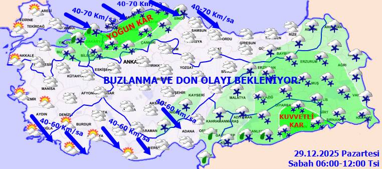 Türkiye donacak! Yoğun kar yağışı için Meteoroloji alarm verdi! Bugün hava nasıl, Pazartesi hava nasıl olacak? 4