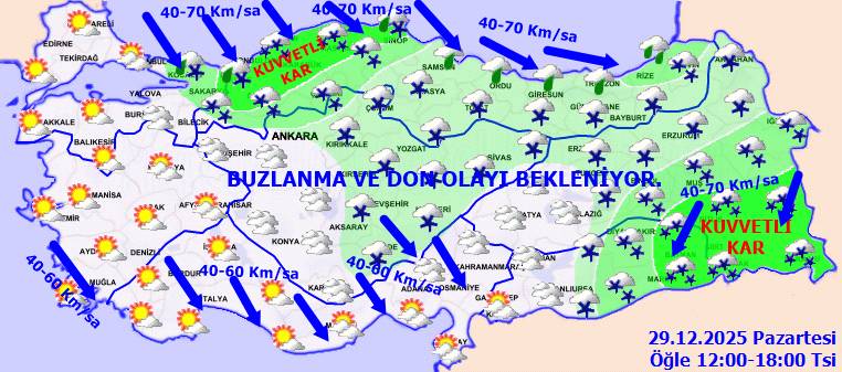 Türkiye donacak! Yoğun kar yağışı için Meteoroloji alarm verdi! Bugün hava nasıl, Pazartesi hava nasıl olacak? 7