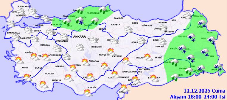 Meteoroloji açıkladı: O, bölgelere karla karışık yağmur geliyor! Bugün hava nasıl, cuma günü hava nasıl olacak? 10