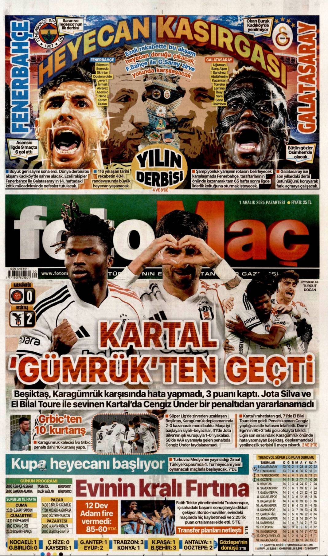 İşte kızıl saçlı köstebek savcı: 1 Ekim 2025 gazete manşetleri 25