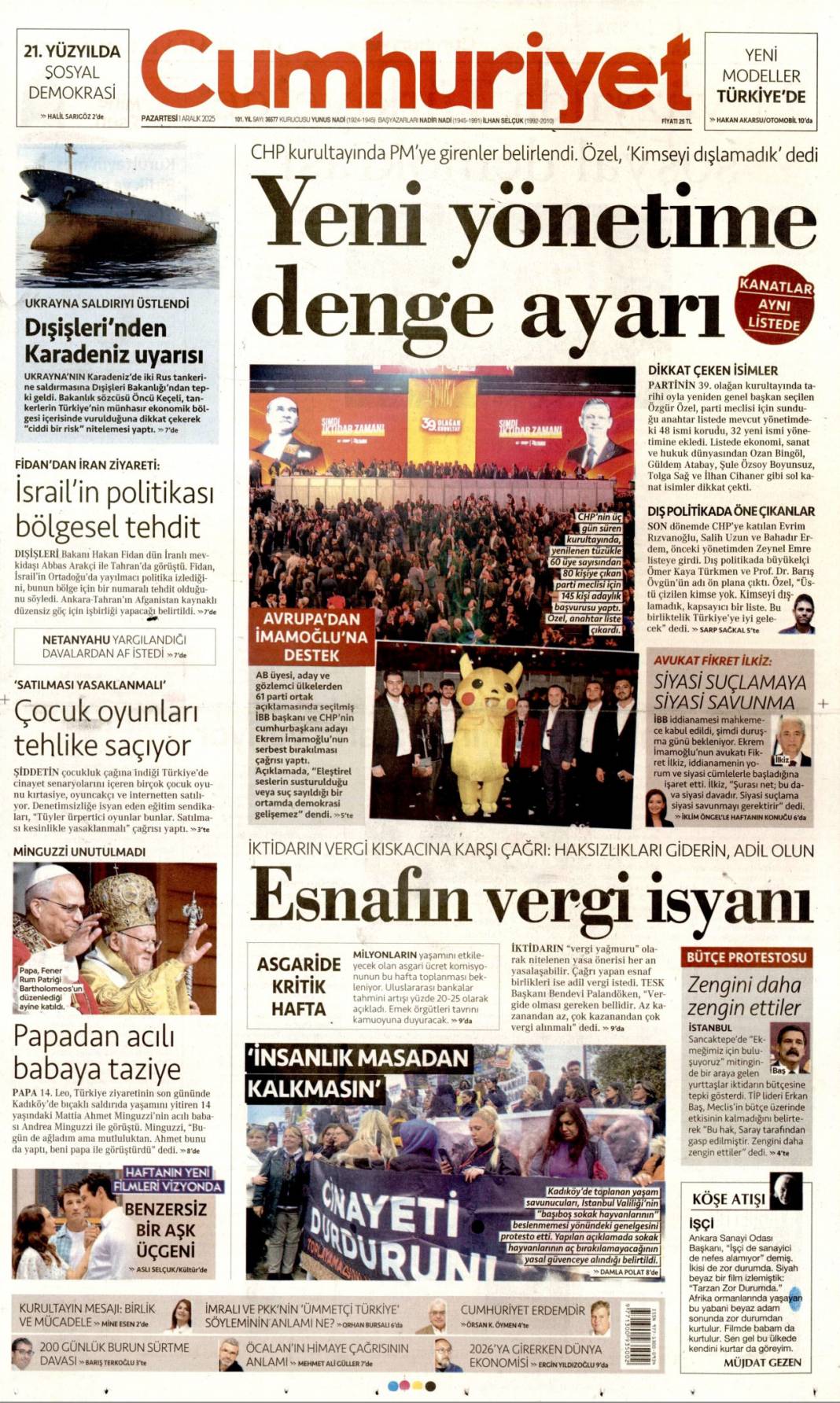 İşte kızıl saçlı köstebek savcı: 1 Ekim 2025 gazete manşetleri 5