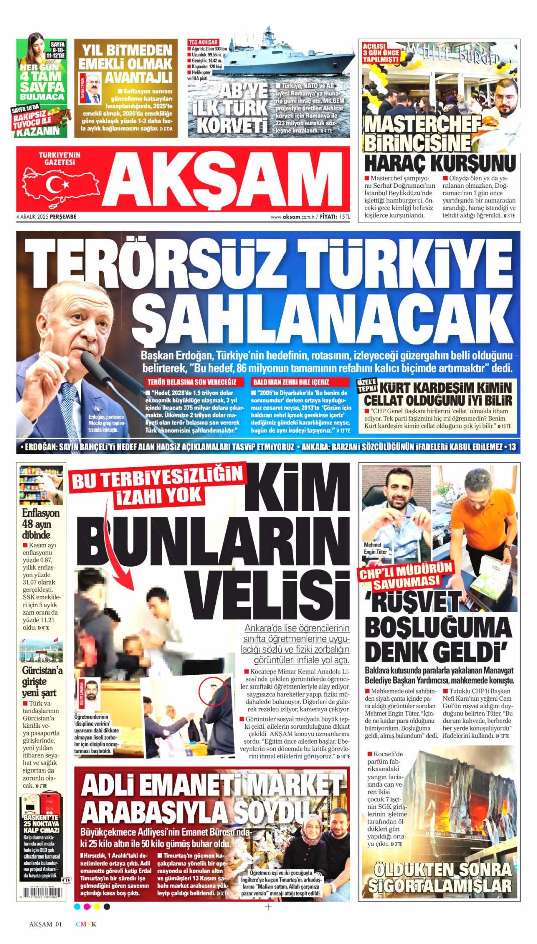 Özel aynaya bak, celladı görürsün: 4 Aralık 2025 Perşembe güncel gazete manşetleri... 5