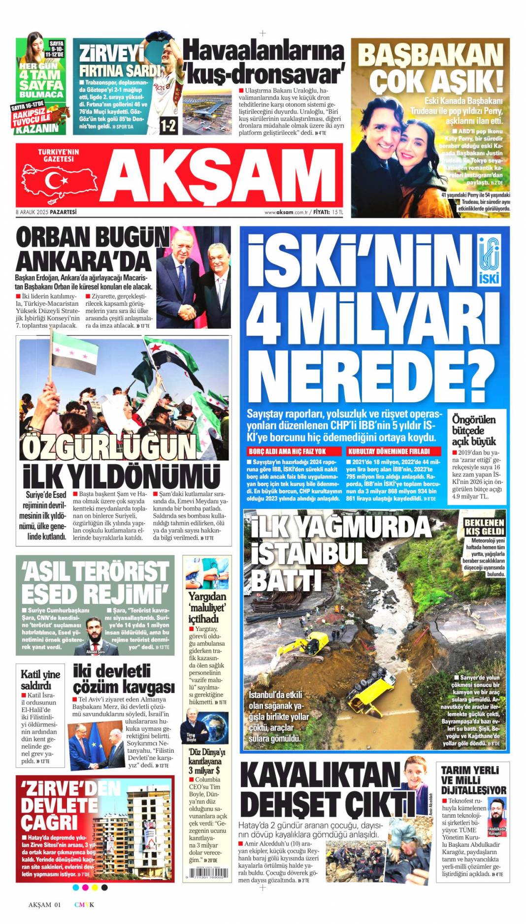 Klasik CHP zihniyeti: 8 Aralık 2025 Pazartesi güncel gazete manşetleri... 9