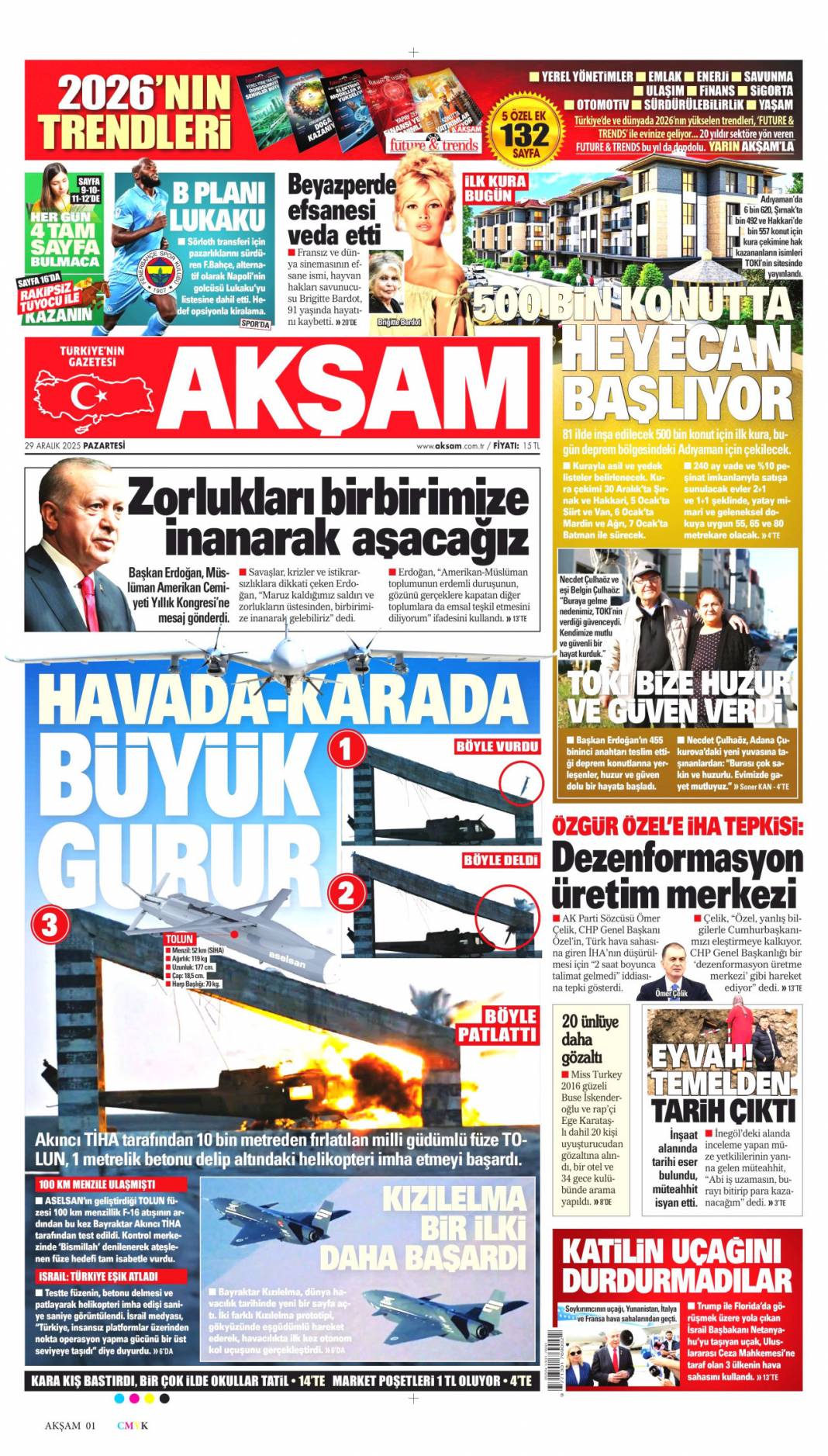 Her an savaşa hazır: 29 Aralık 2025 Pazartesi güncel gazete manşetleri 9