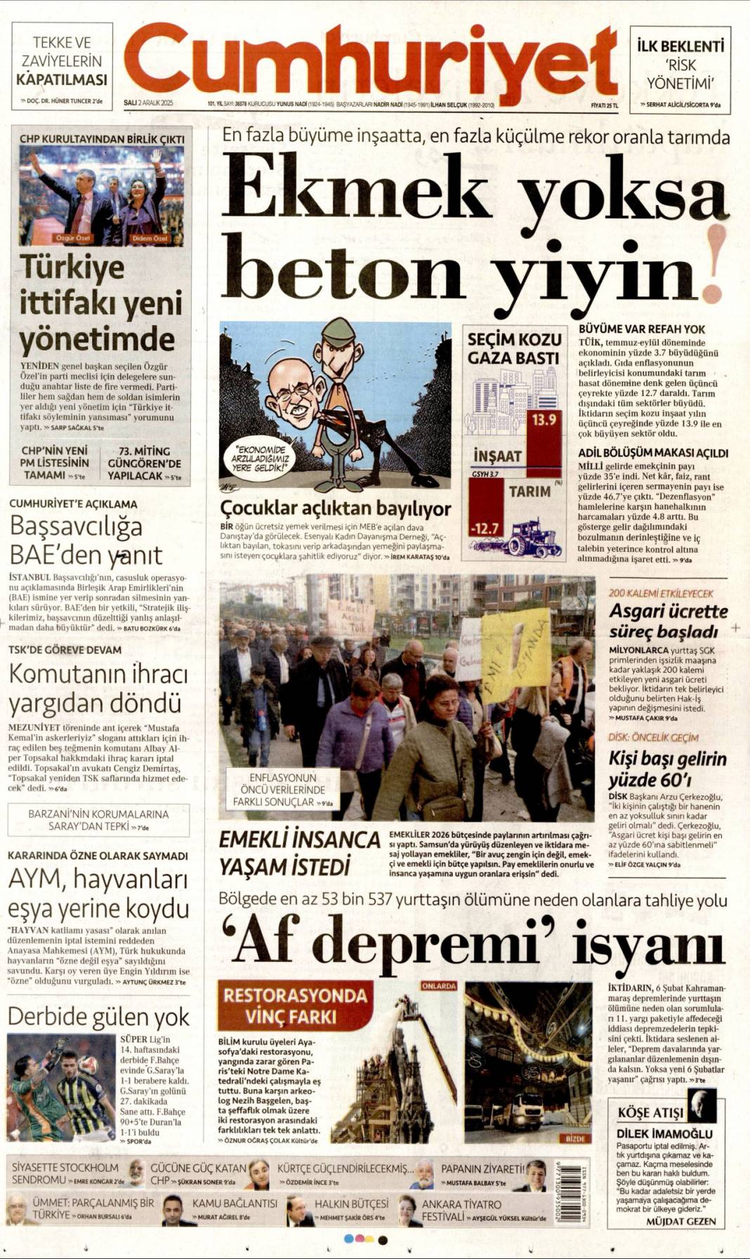 Topyekün kalkınma seferberliği: 2 Kasım 2025 Salı güncel gazete manşetleri... 4