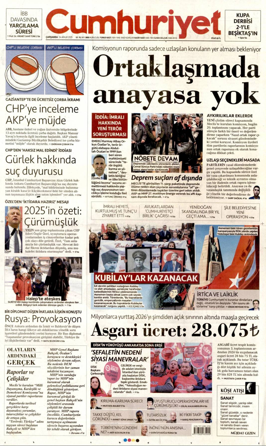 Karanlık yalının Garip mesajı: 24 Aralık 2025 Çarşamba güncel gazete manşetleri... 2