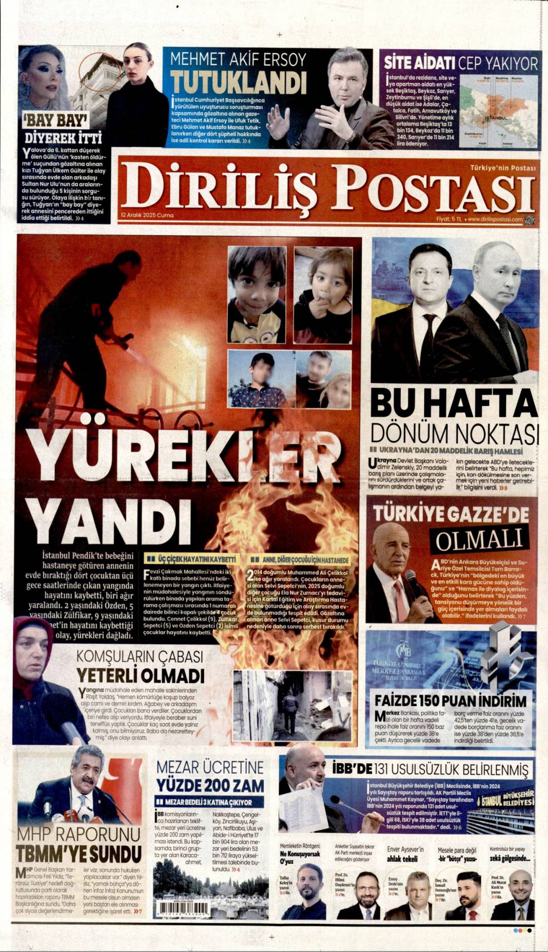 Süreçte üç kritik eşik: 12 Kasım 2025 Cuma güncel gazete manşetleri... 11