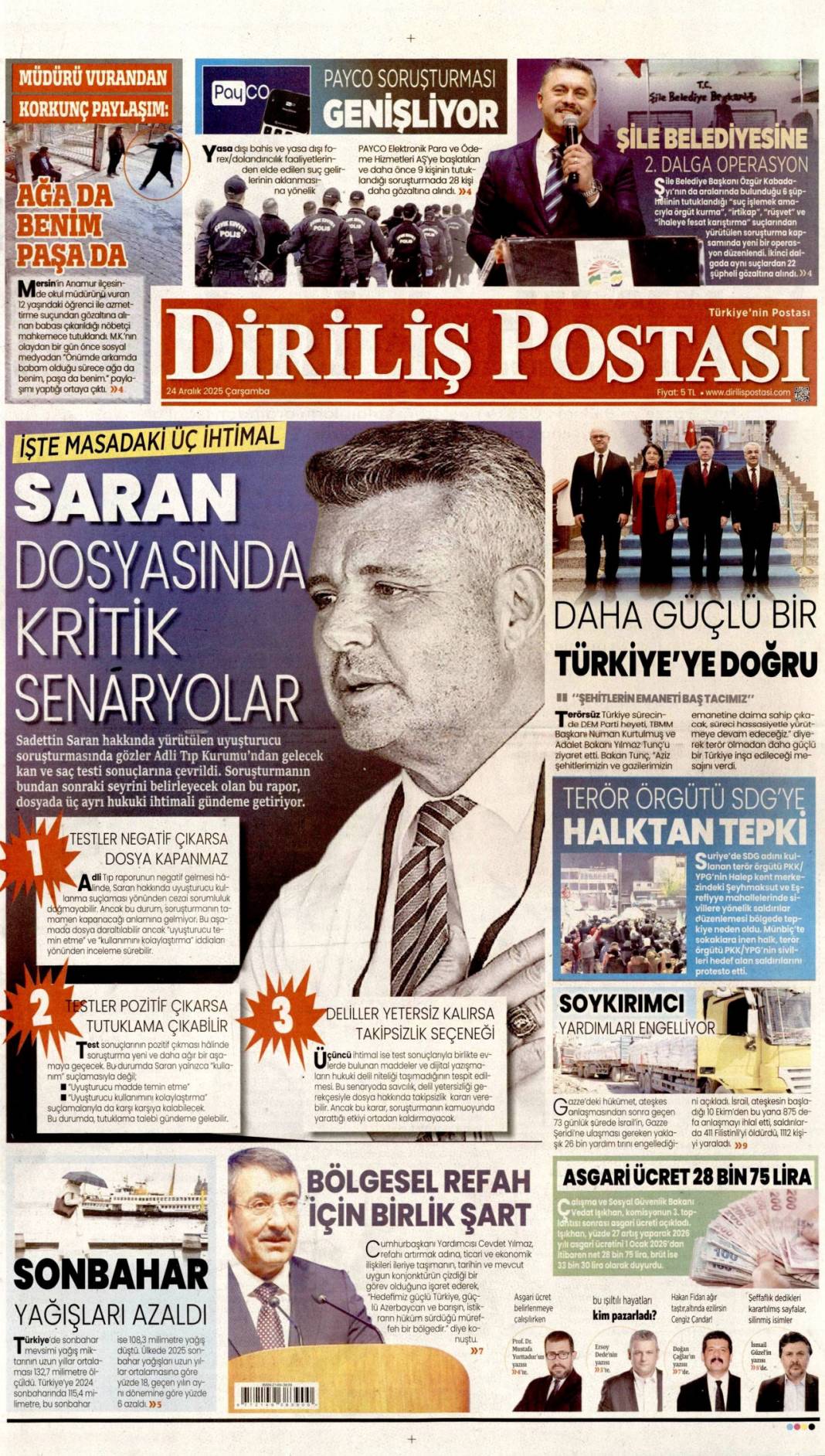 Karanlık yalının Garip mesajı: 24 Aralık 2025 Çarşamba güncel gazete manşetleri... 12