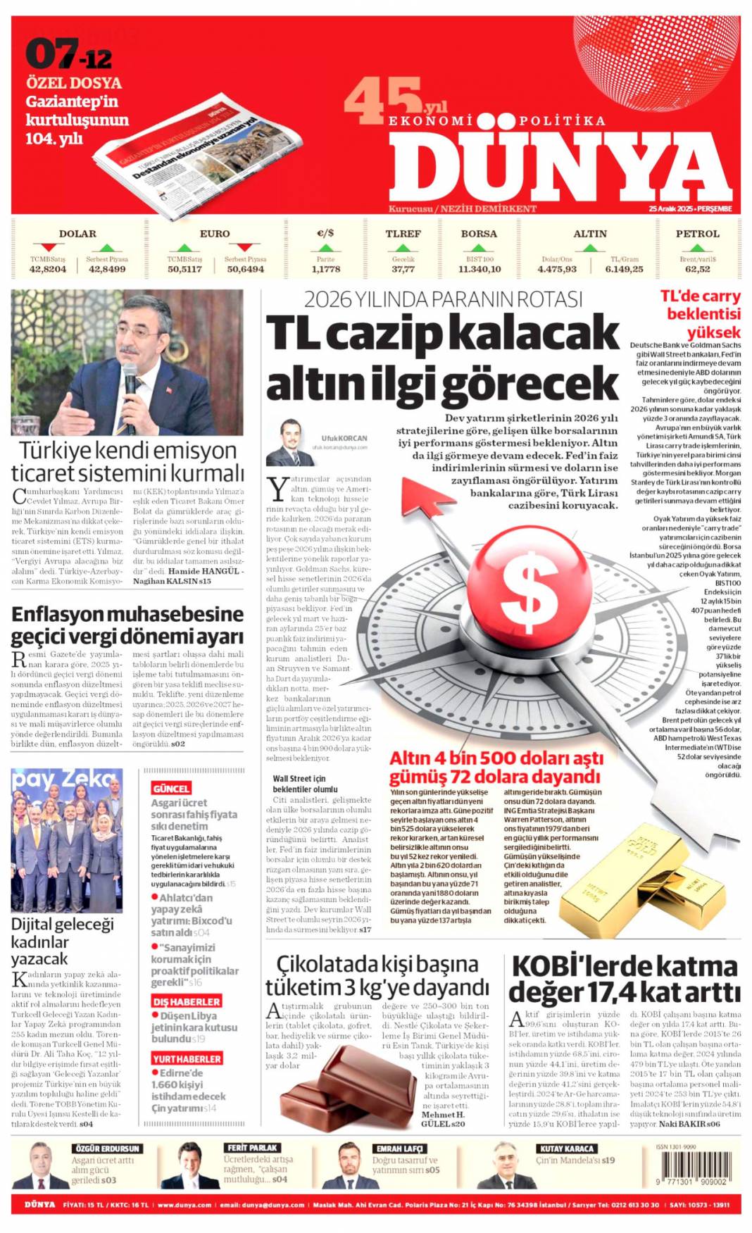 Ege ve Akdeniz'de hakkımızı yedirmeyiz: 25 Aralık 2025 Perşembe güncel gazete manşetleri 19