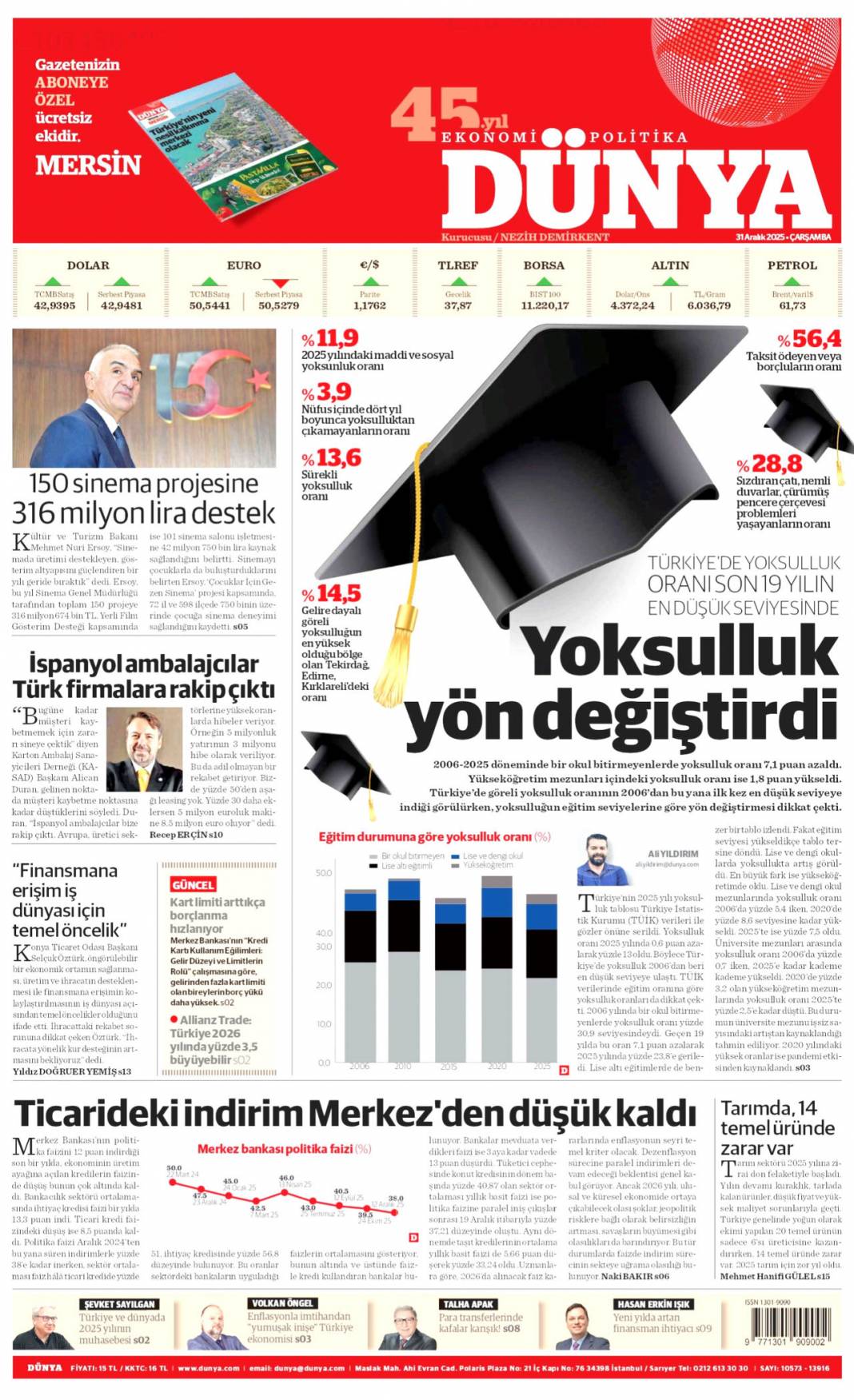 Büyük temizlik başladı: 31 Aralık 2025 Çarşamba güncel gazete manşetleri 21