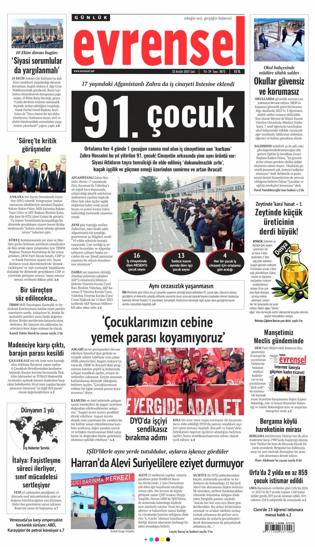 Yalıda ünlülere uyuşturucu servisi: 23 Aralık 2025 Salı, güncel gazete manşetleri 11