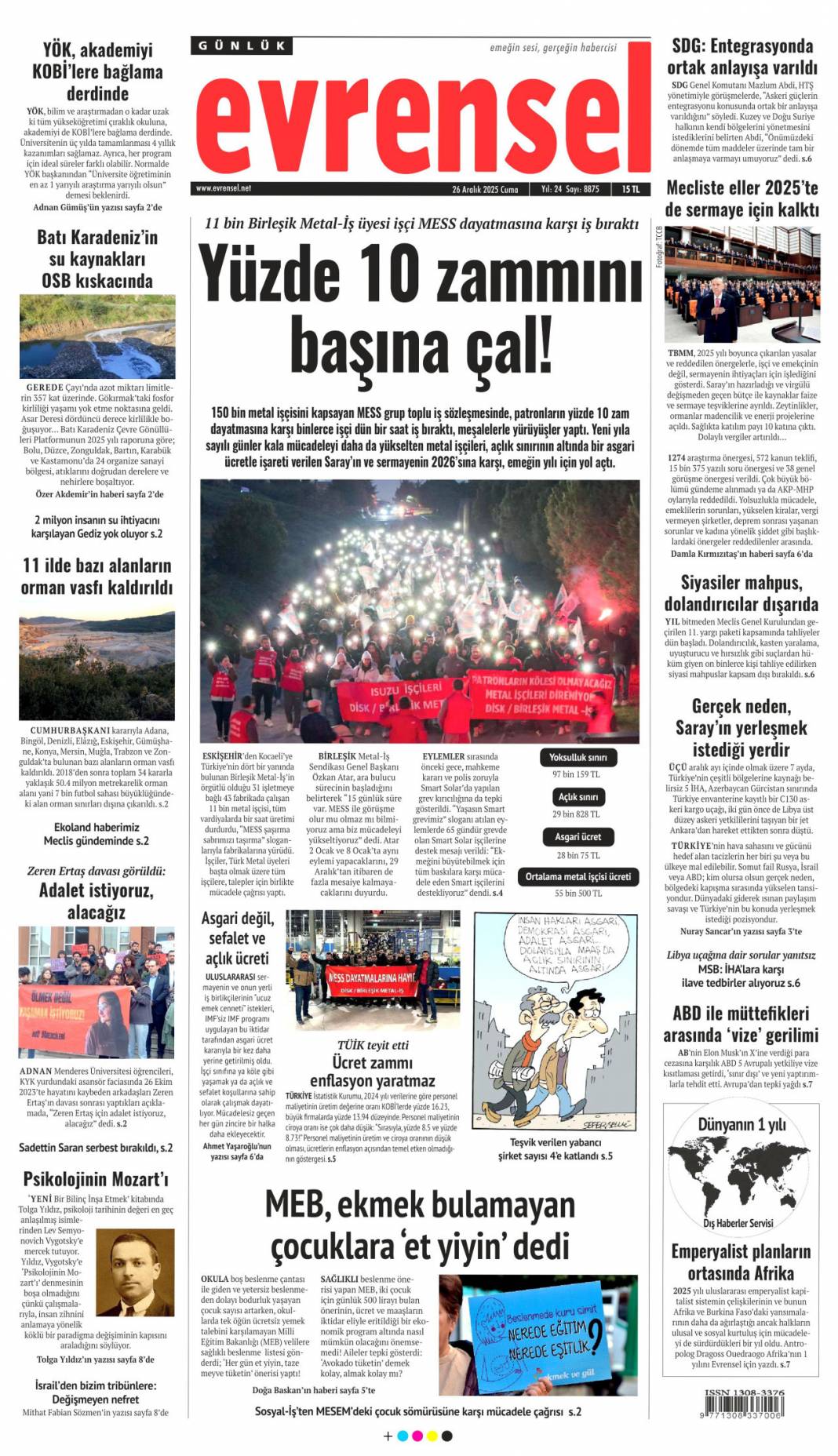 CHP batılıya karşı ezik kendi insanına küstah: 26 Aralık 2025 Cuma güncel gazete manşetleri 16