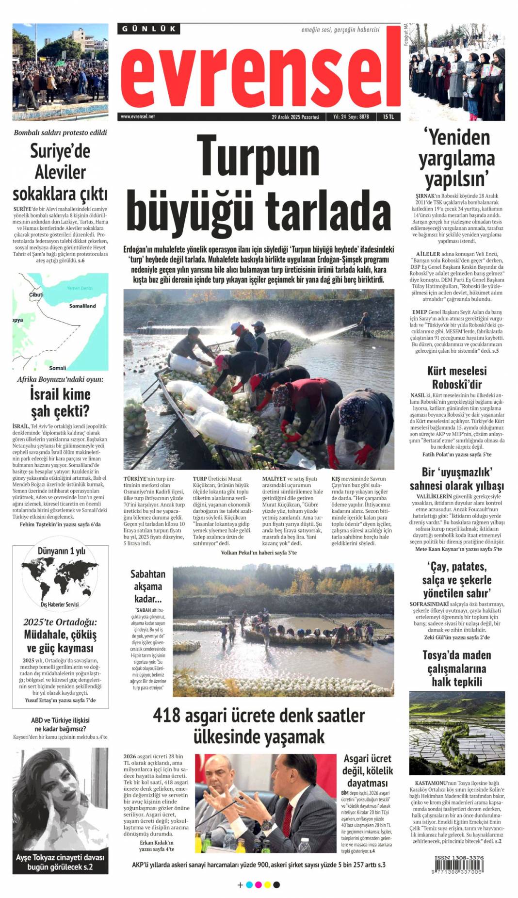 Her an savaşa hazır: 29 Aralık 2025 Pazartesi güncel gazete manşetleri 14