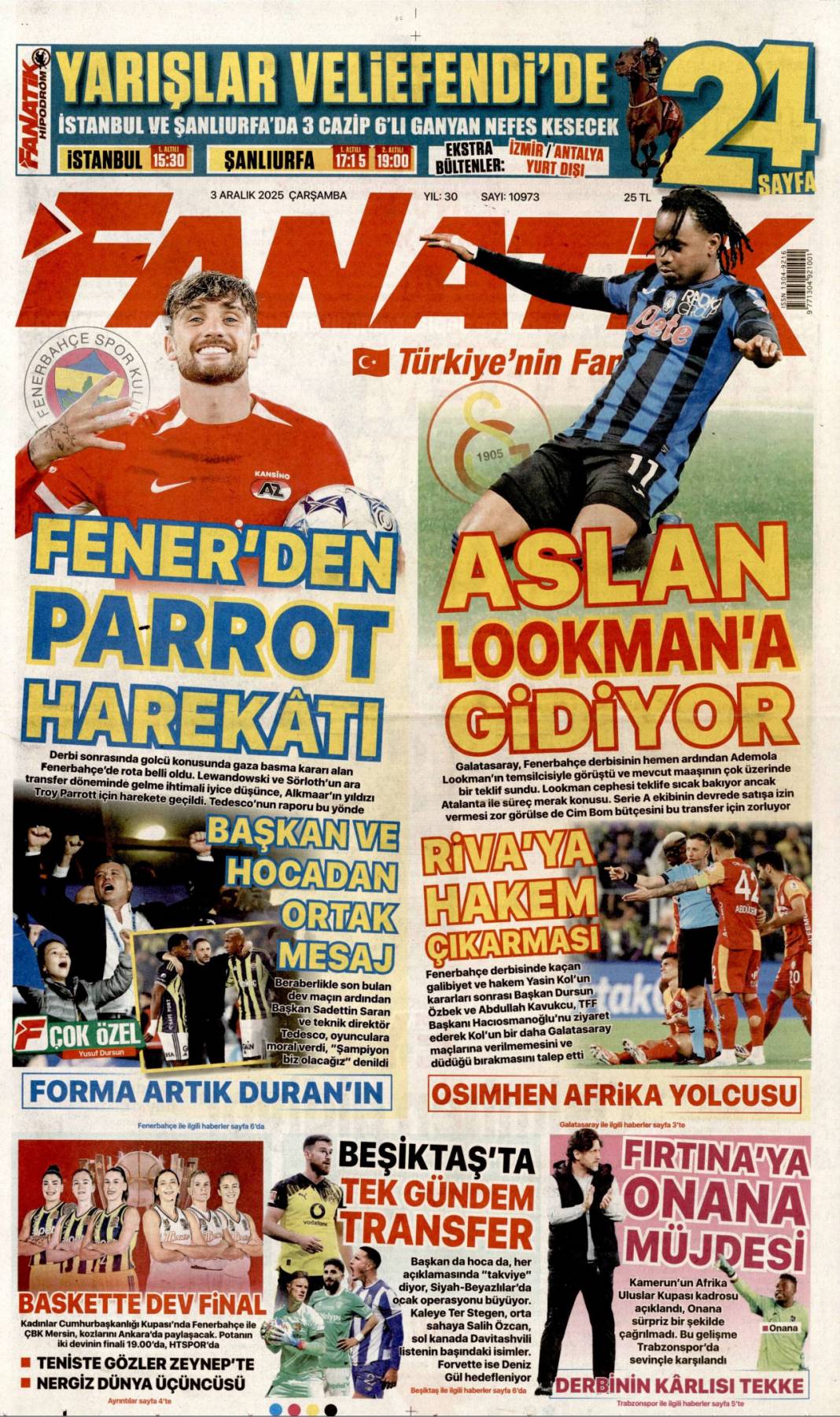 Yeni Türkiye'de herkese eşit özgürlük: 3 Kasım 2025 Çarşamba güncel gazete manşetleri... 22