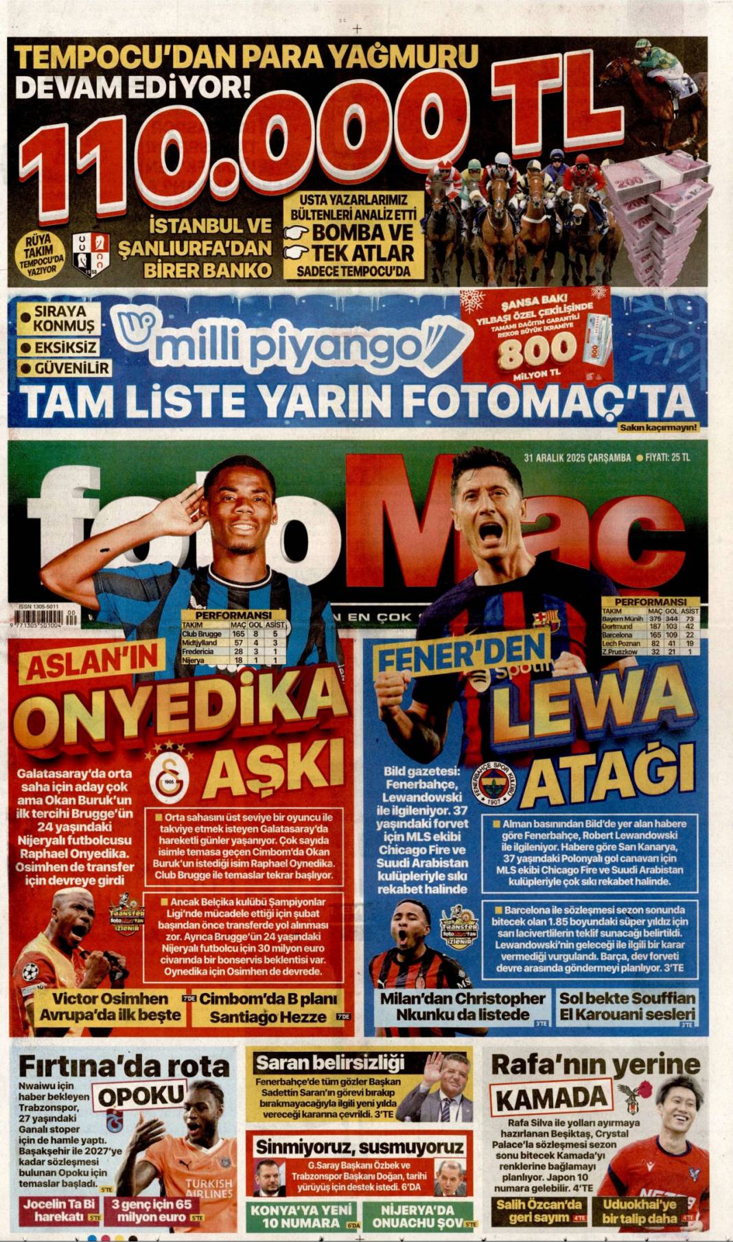 Büyük temizlik başladı: 31 Aralık 2025 Çarşamba güncel gazete manşetleri 26