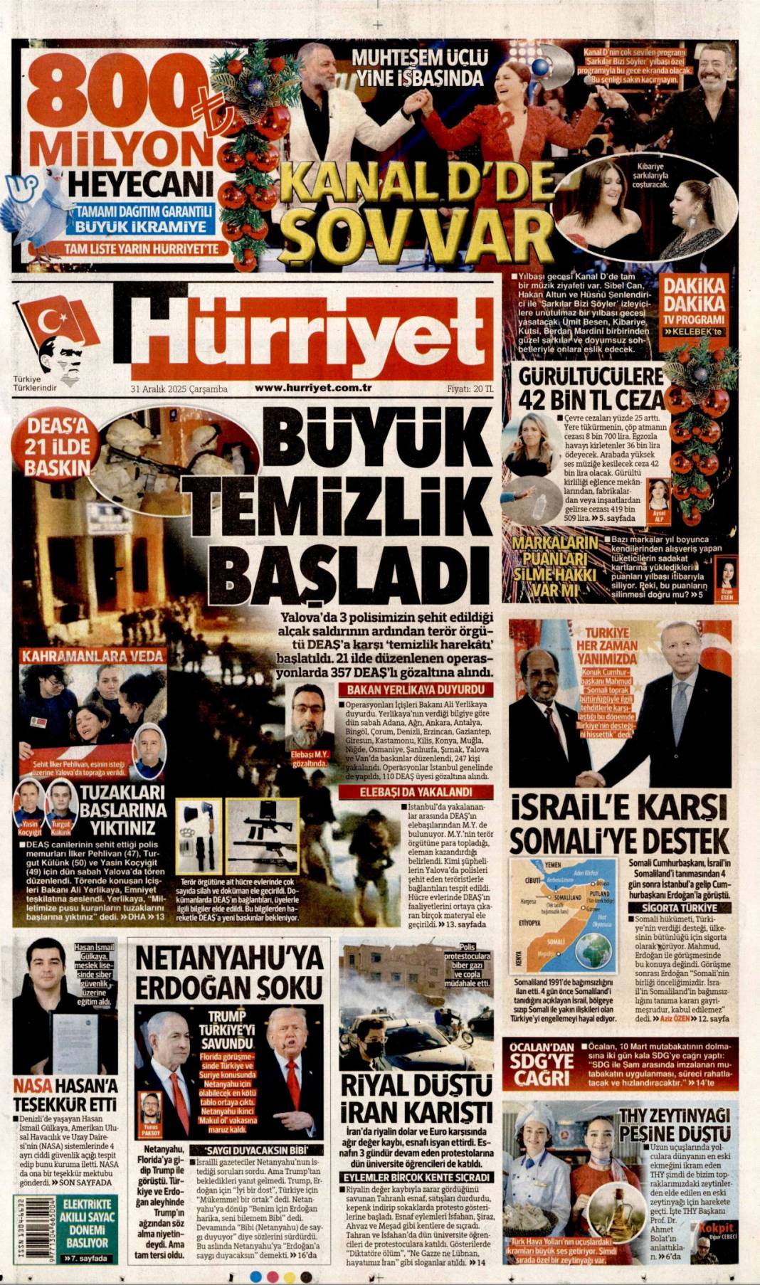 Büyük temizlik başladı: 31 Aralık 2025 Çarşamba güncel gazete manşetleri 1