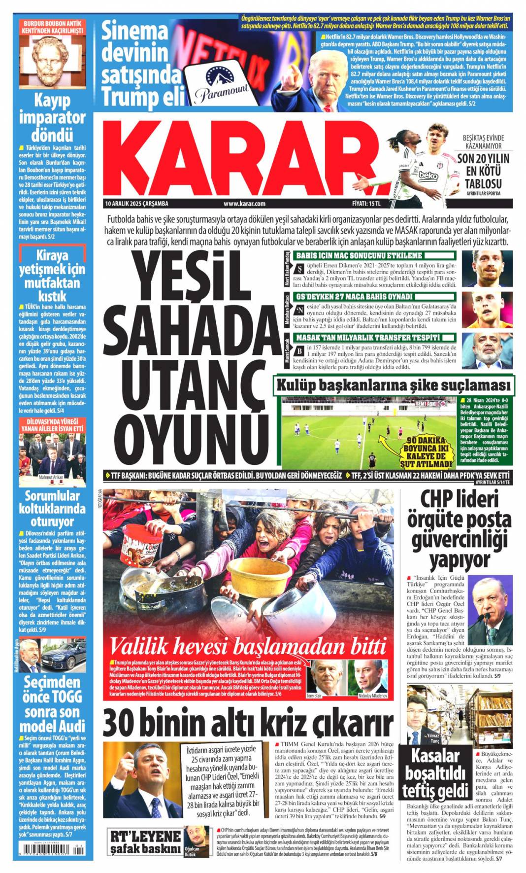 Suriye'den sonra Filistin'e de özgürlük: 10 Aralık 2025 Çarşamba, güncel gazete manşetleri... 16