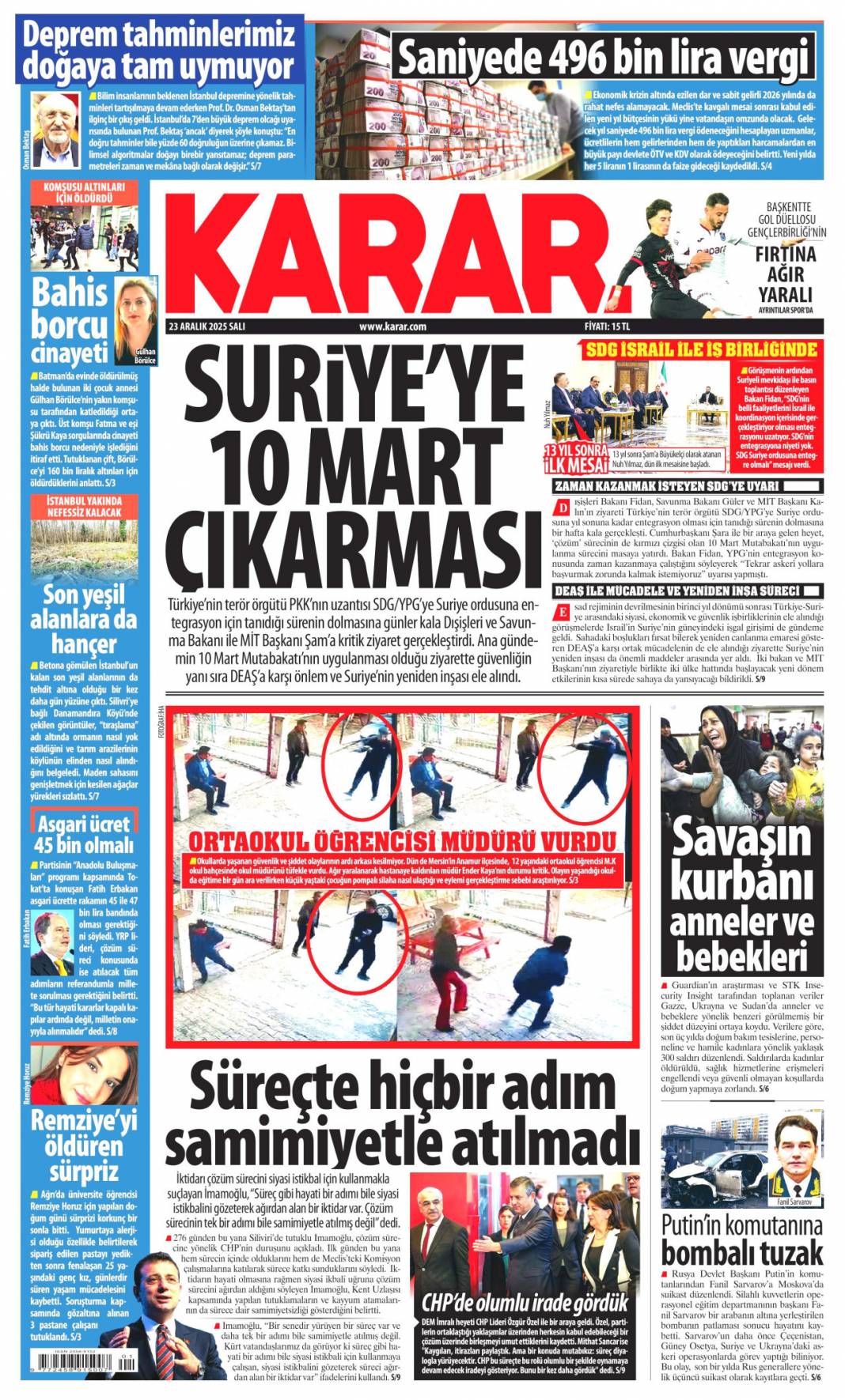 Yalıda ünlülere uyuşturucu servisi: 23 Aralık 2025 Salı, güncel gazete manşetleri 12