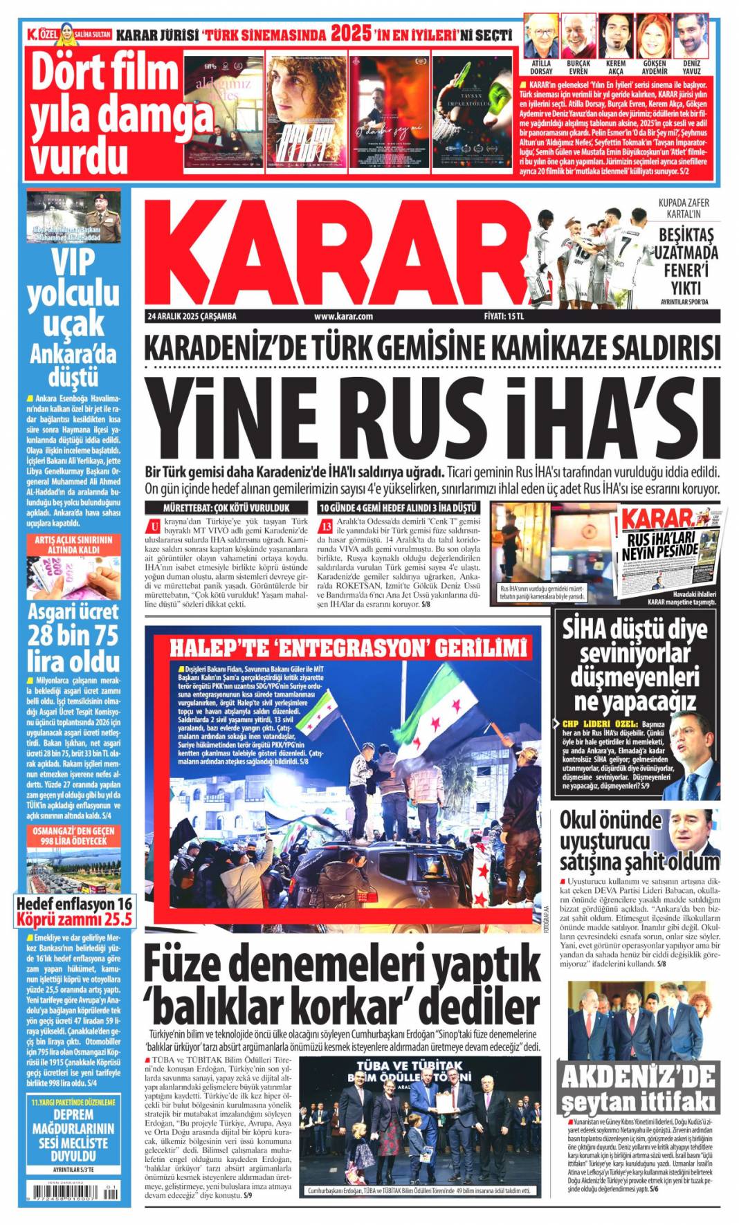 Karanlık yalının Garip mesajı: 24 Aralık 2025 Çarşamba güncel gazete manşetleri... 15