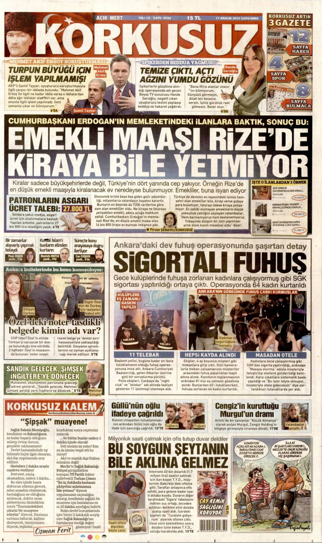 Güllü'nün cinayetinde miras kuşkusu: 17 Aralık 2025 Çarşamba, güncel gazete manşetleri... 18