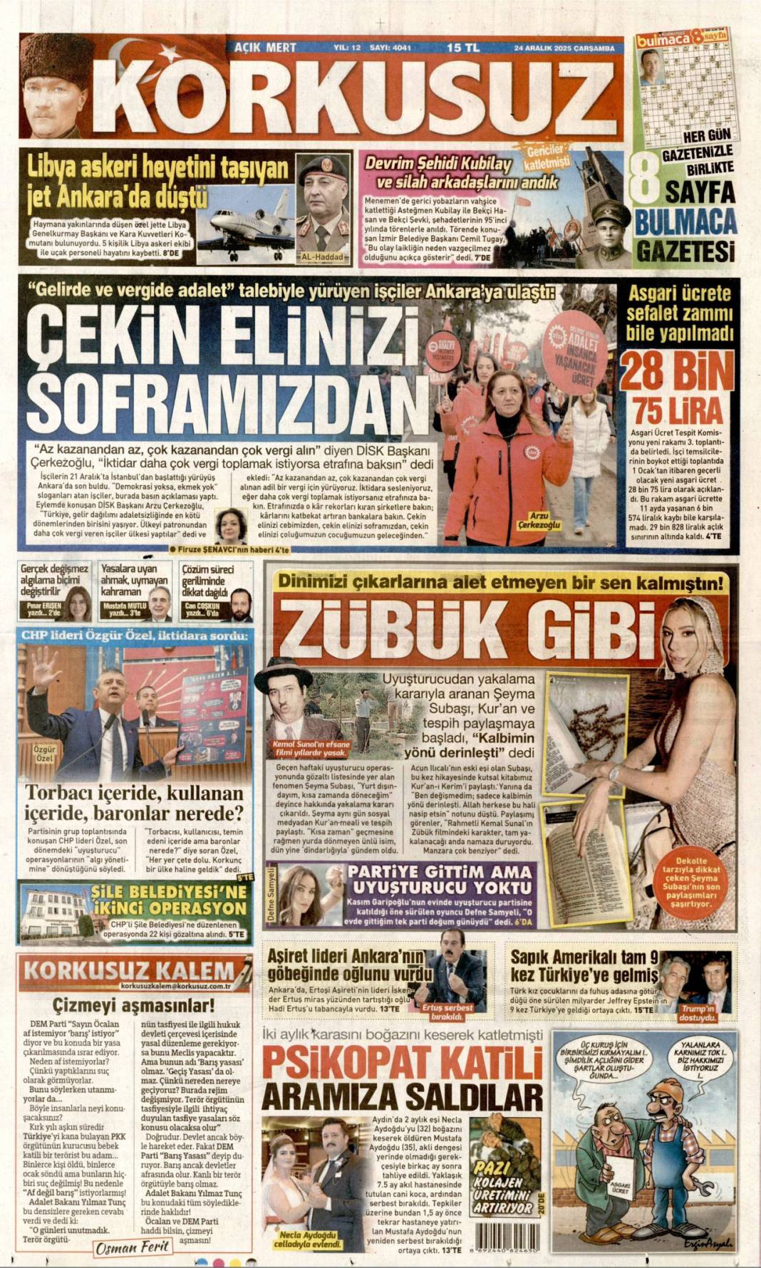 Karanlık yalının Garip mesajı: 24 Aralık 2025 Çarşamba güncel gazete manşetleri... 16