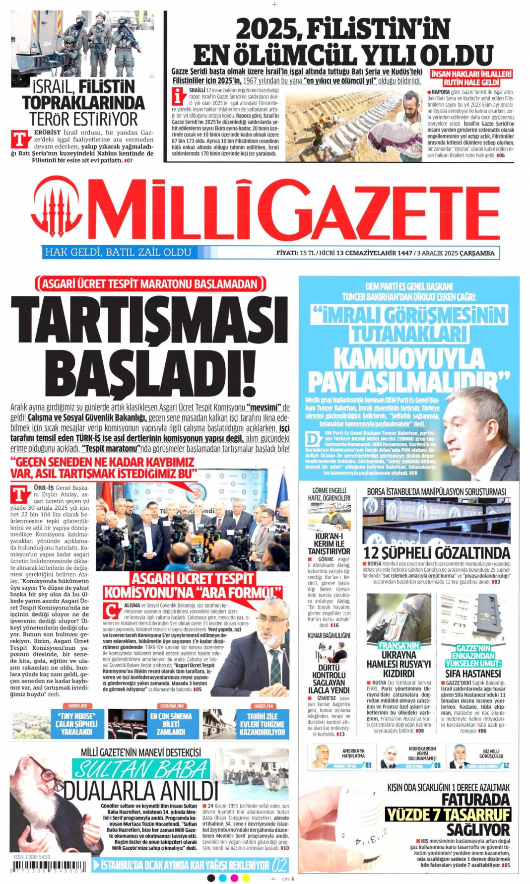Yeni Türkiye'de herkese eşit özgürlük: 3 Kasım 2025 Çarşamba güncel gazete manşetleri... 15