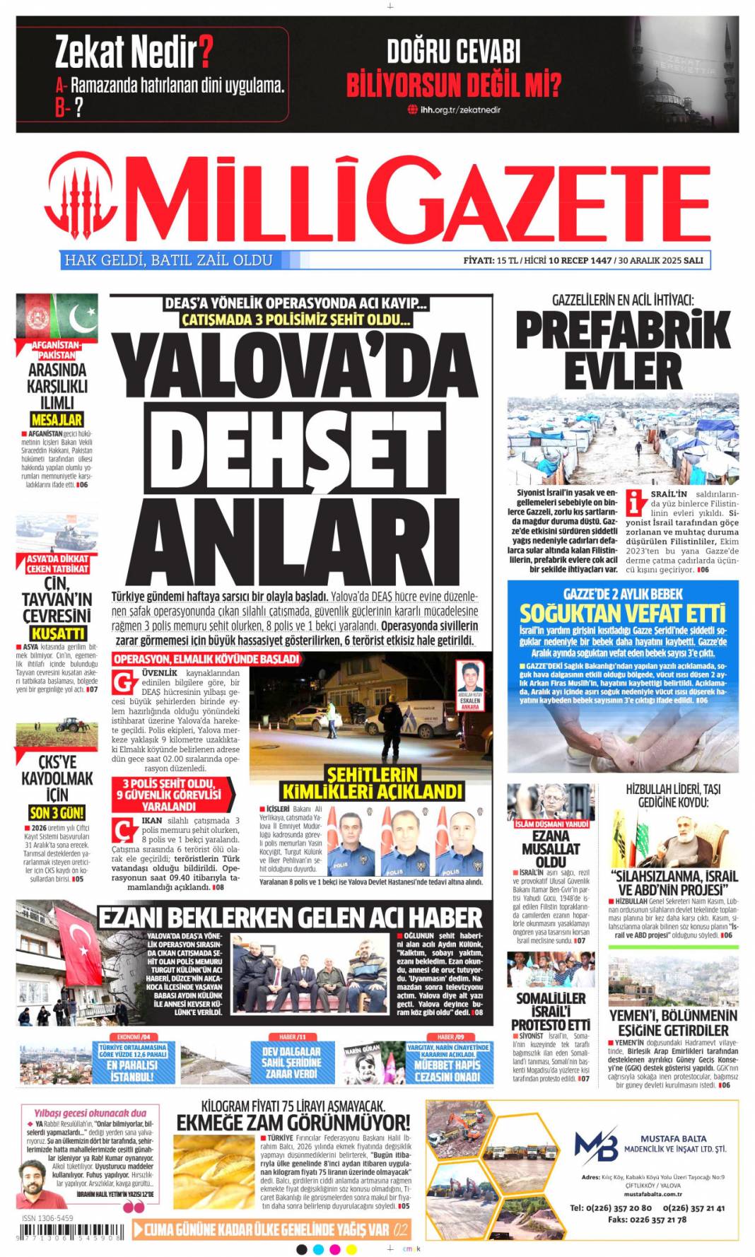 Çocukları canlı kalkan yaptılar: 30 Aralık 2025 Salı güncel gazete manşetleri 18