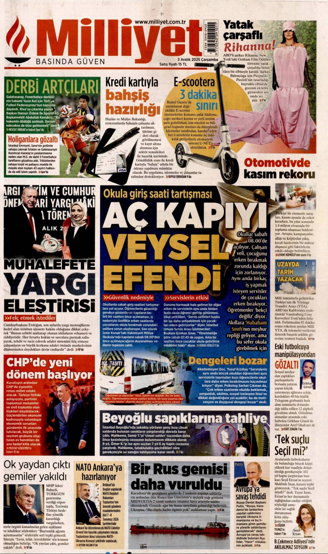 Yeni Türkiye'de herkese eşit özgürlük: 3 Kasım 2025 Çarşamba güncel gazete manşetleri... 5