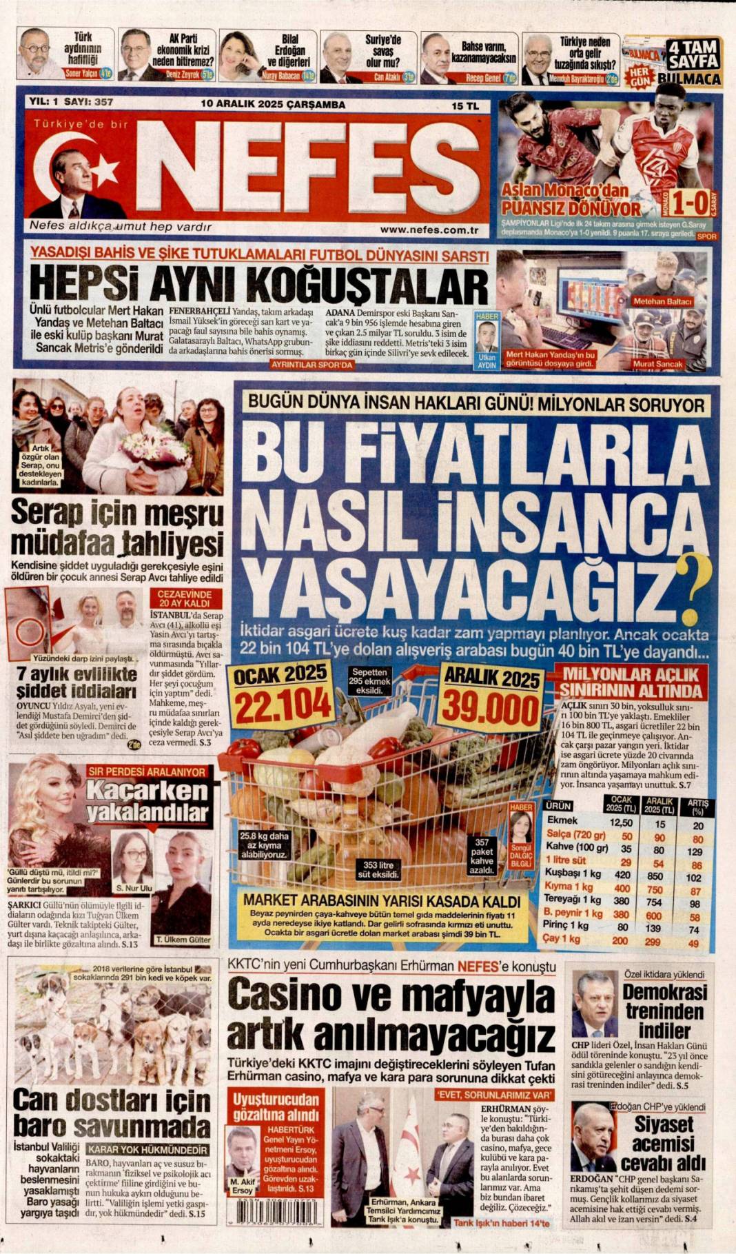 Suriye'den sonra Filistin'e de özgürlük: 10 Aralık 2025 Çarşamba, güncel gazete manşetleri... 14