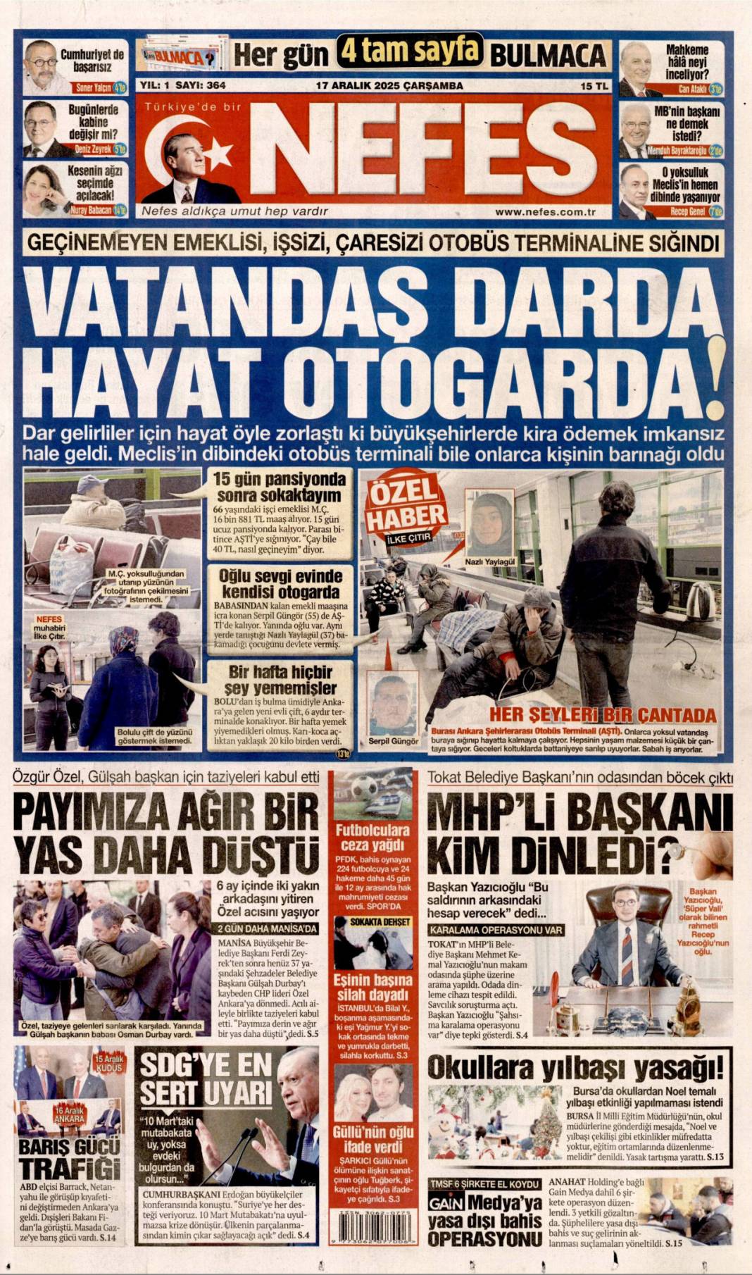 Güllü'nün cinayetinde miras kuşkusu: 17 Aralık 2025 Çarşamba, güncel gazete manşetleri... 19