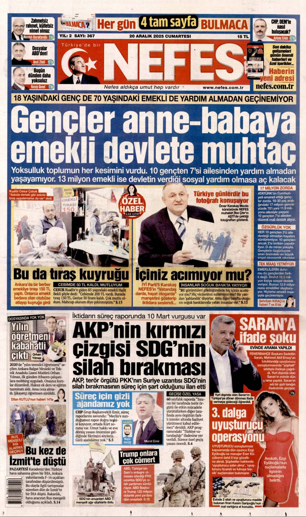 Şimdi gözler ortak raporda: 20 Aralık 2025 Cumartesi, güncel gazete manşetleri... 21