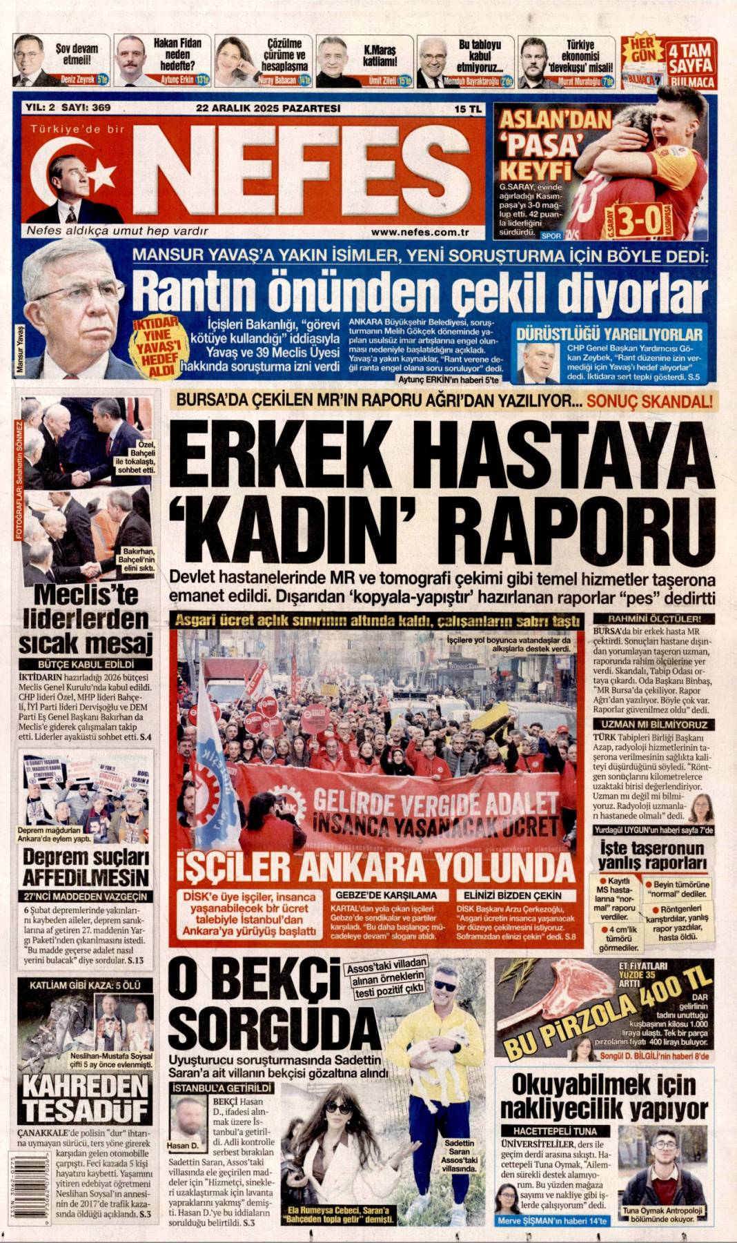 Dar ve sabit gelirli 2026'da güçlenecek: 22 Aralık 2025 Pazartesi, güncel gazete manşetleri... 18