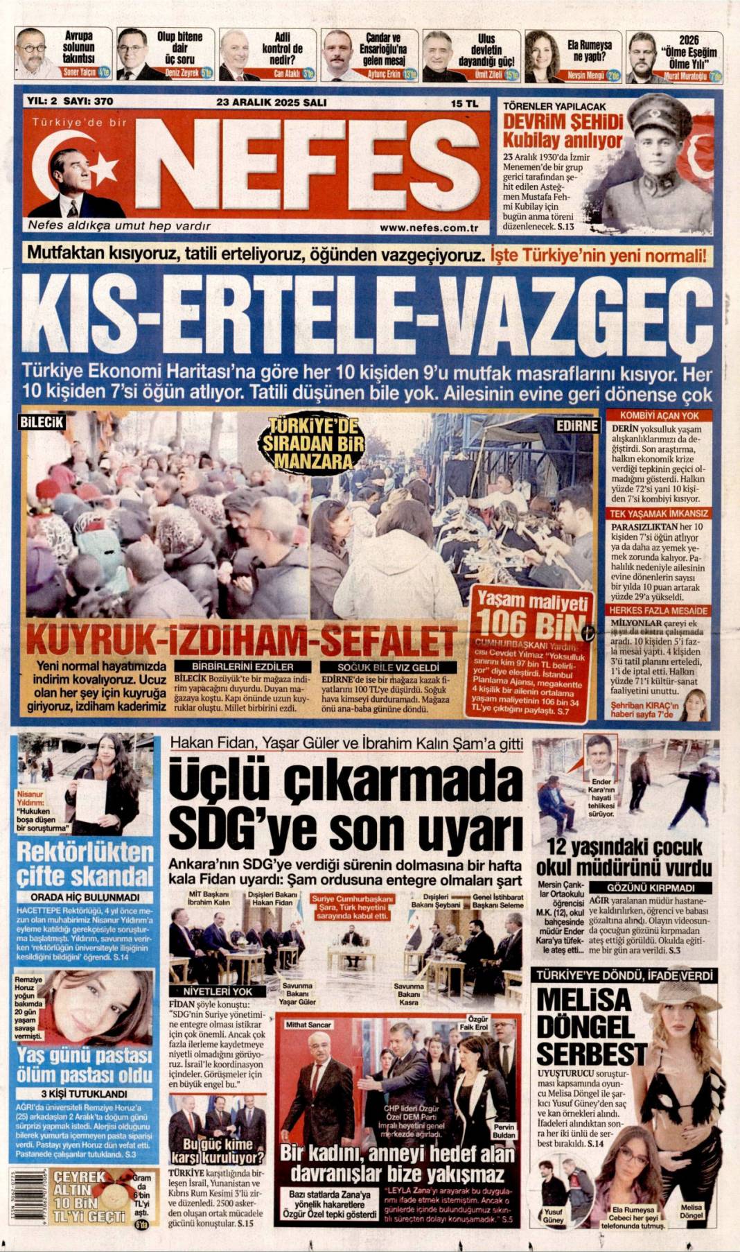 Yalıda ünlülere uyuşturucu servisi: 23 Aralık 2025 Salı, güncel gazete manşetleri 16