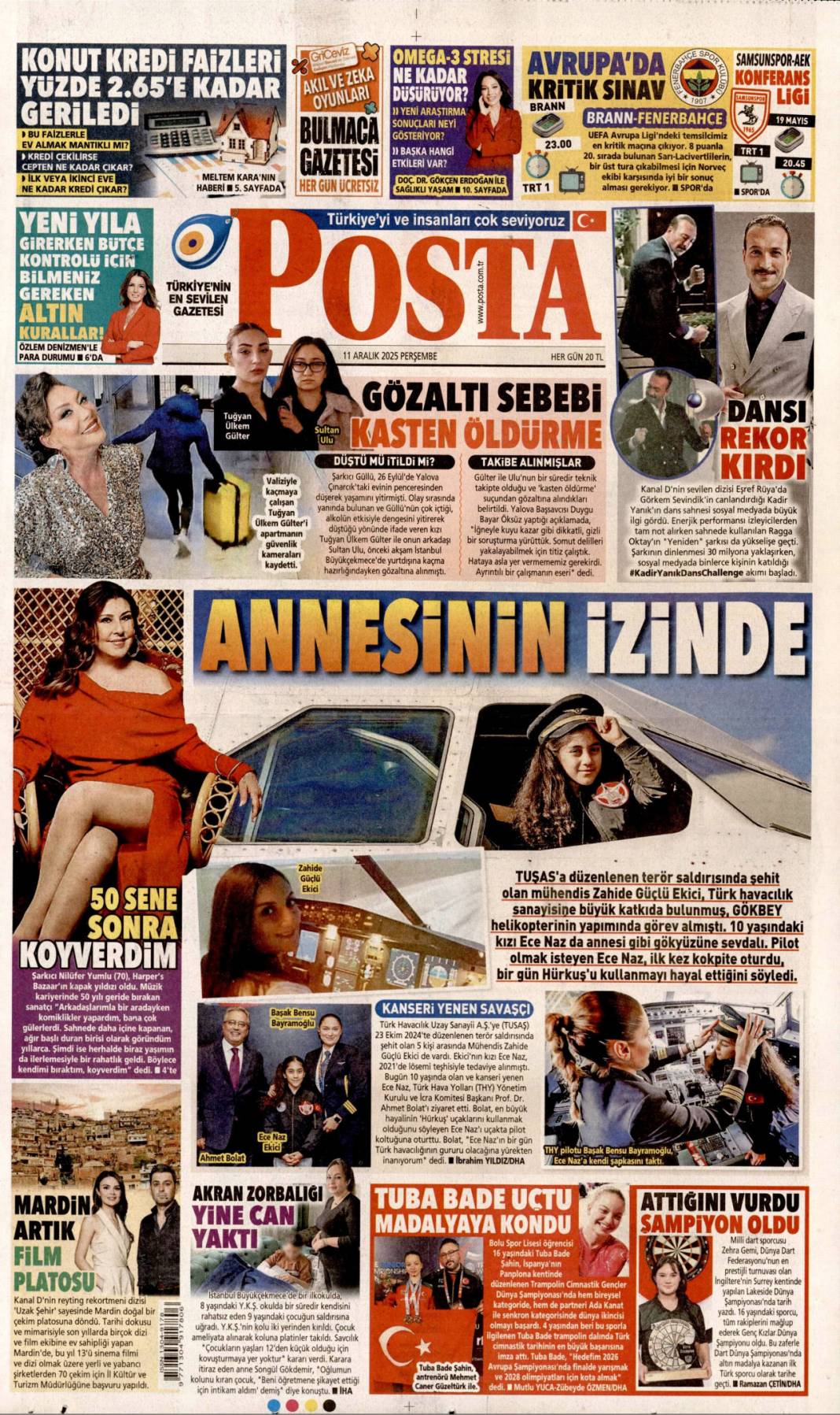 Güllü'yü itti bay bay dedi: 11 Kasım 2025 Perşembe, güncel gazete manşetleri... 13