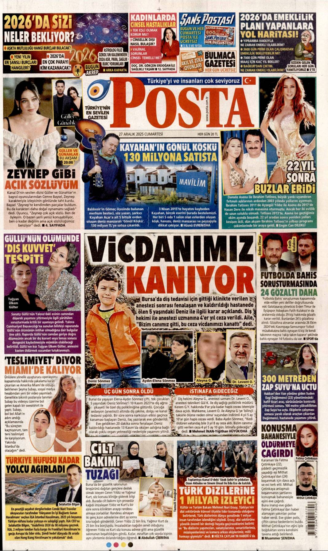 4-1'lik o maçta bahis gölgesi: 27 Aralık 2025 Cumartesi güncel gazete manşetleri 17