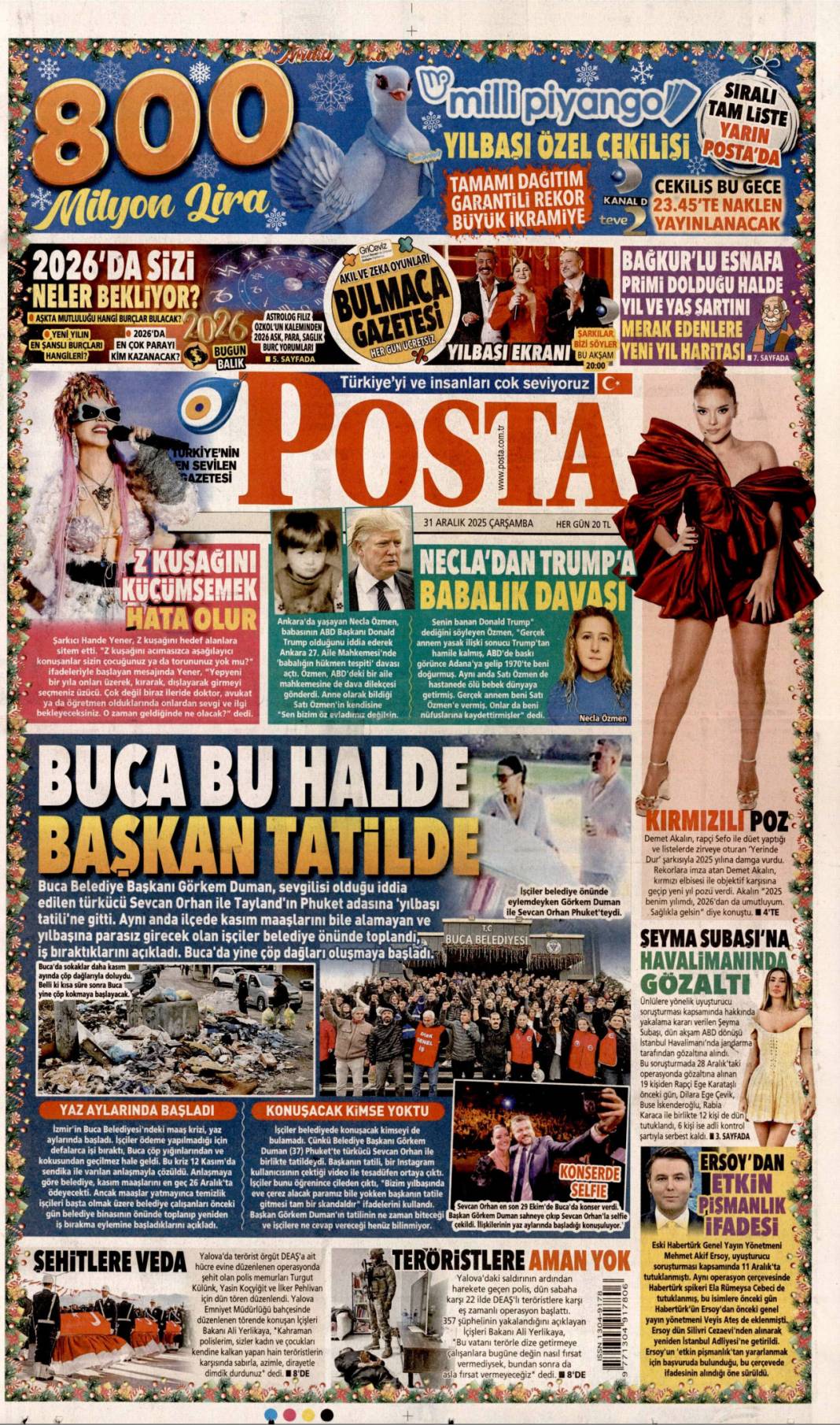 Büyük temizlik başladı: 31 Aralık 2025 Çarşamba güncel gazete manşetleri 14