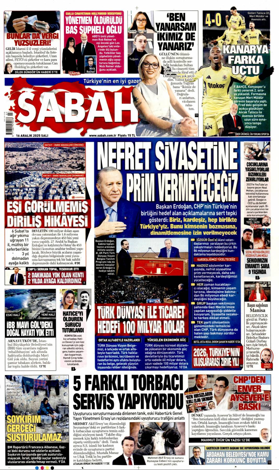 Kalpten bir veda: 16 Aralık 2025 Salı, gündeme dair konularla gazete manşetleri... 2