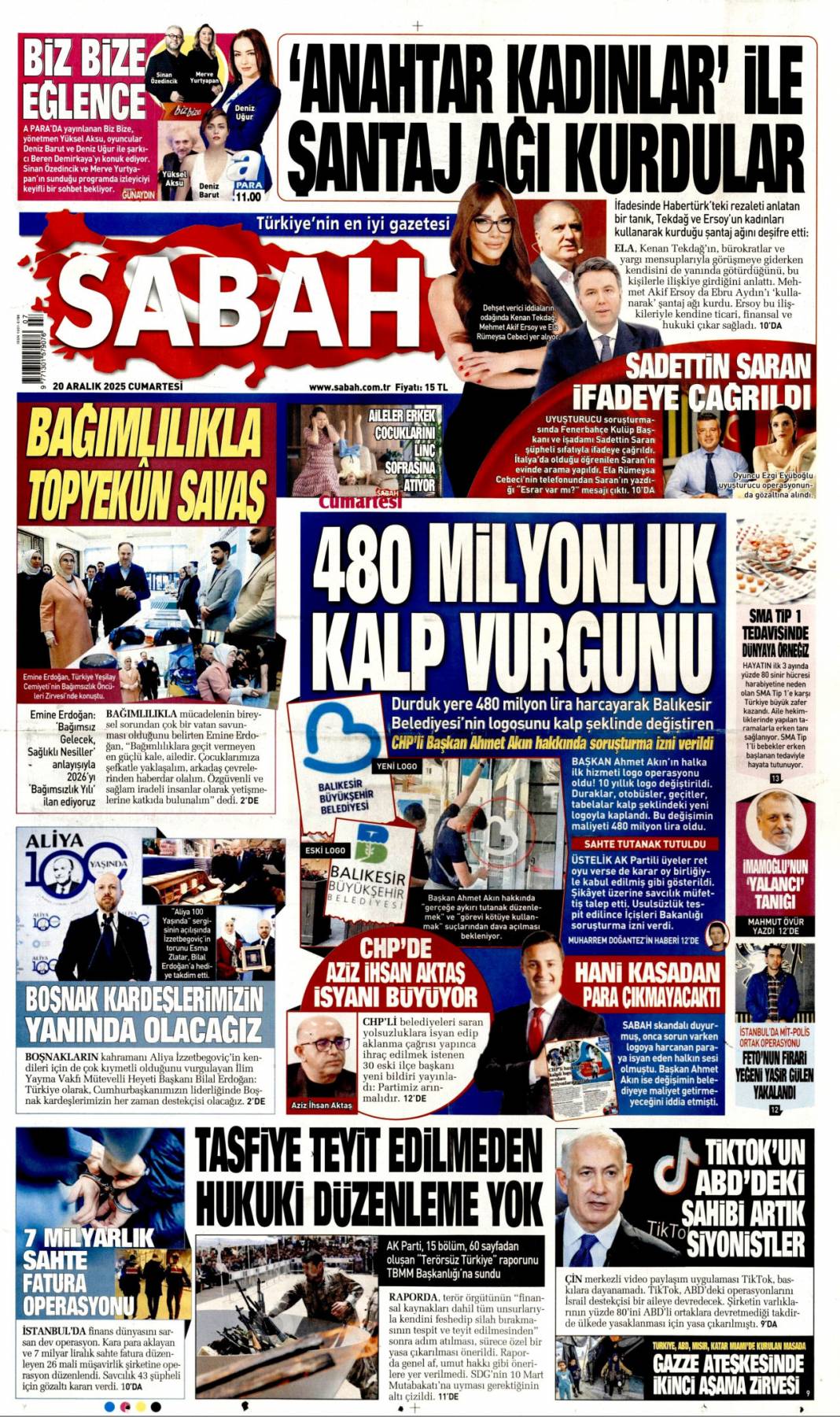 Şimdi gözler ortak raporda: 20 Aralık 2025 Cumartesi, güncel gazete manşetleri... 3