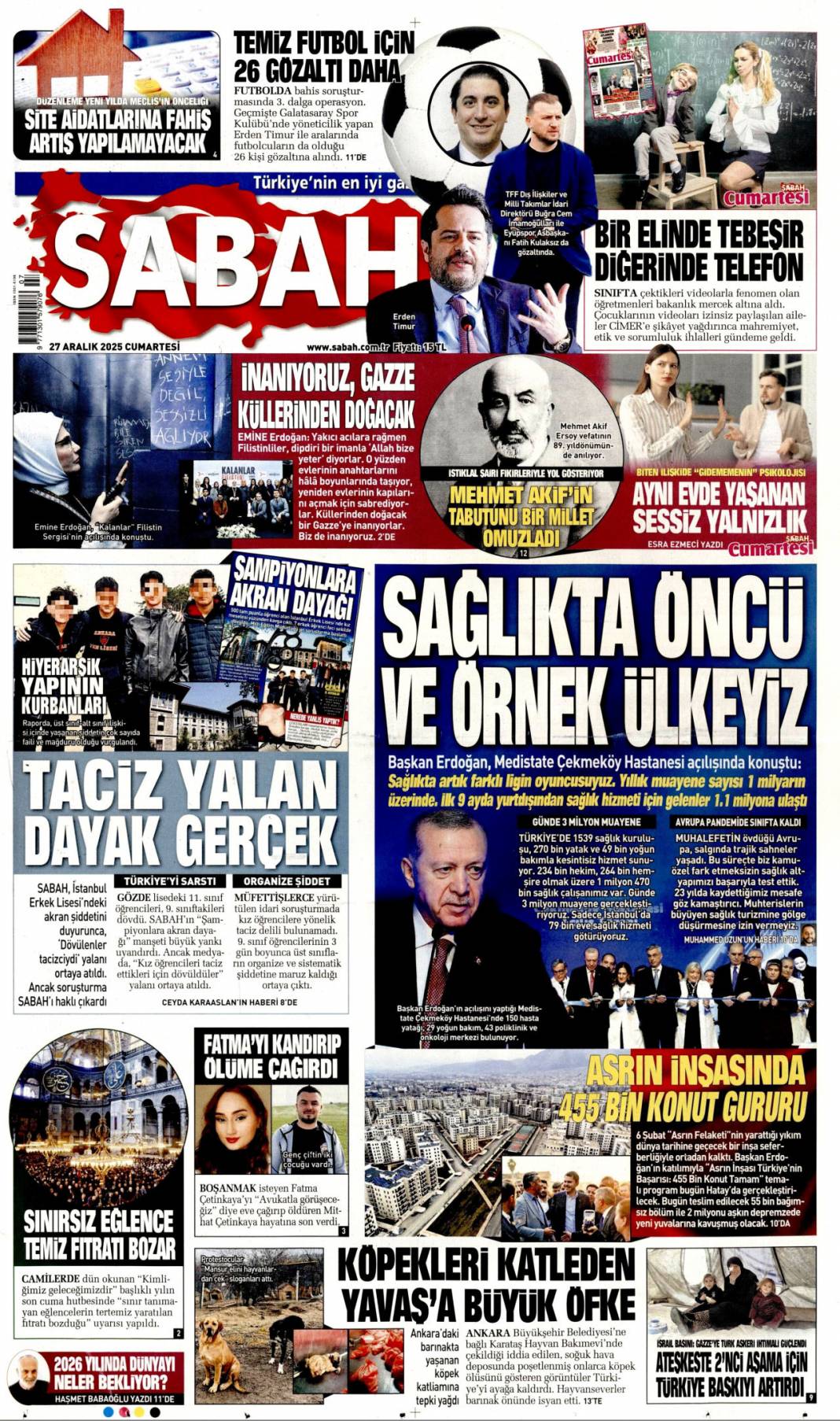 4-1'lik o maçta bahis gölgesi: 27 Aralık 2025 Cumartesi güncel gazete manşetleri 2