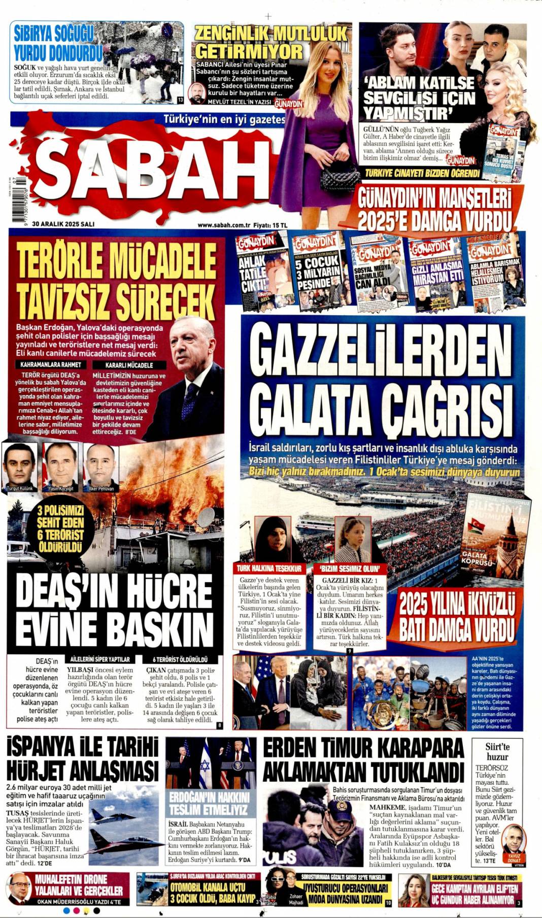 Çocukları canlı kalkan yaptılar: 30 Aralık 2025 Salı güncel gazete manşetleri 3