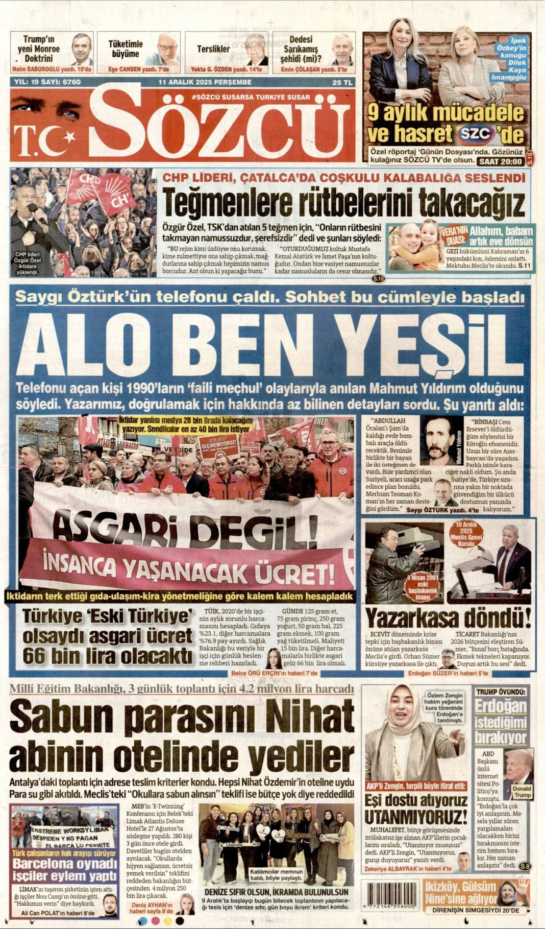 Güllü'yü itti bay bay dedi: 11 Kasım 2025 Perşembe, güncel gazete manşetleri... 18