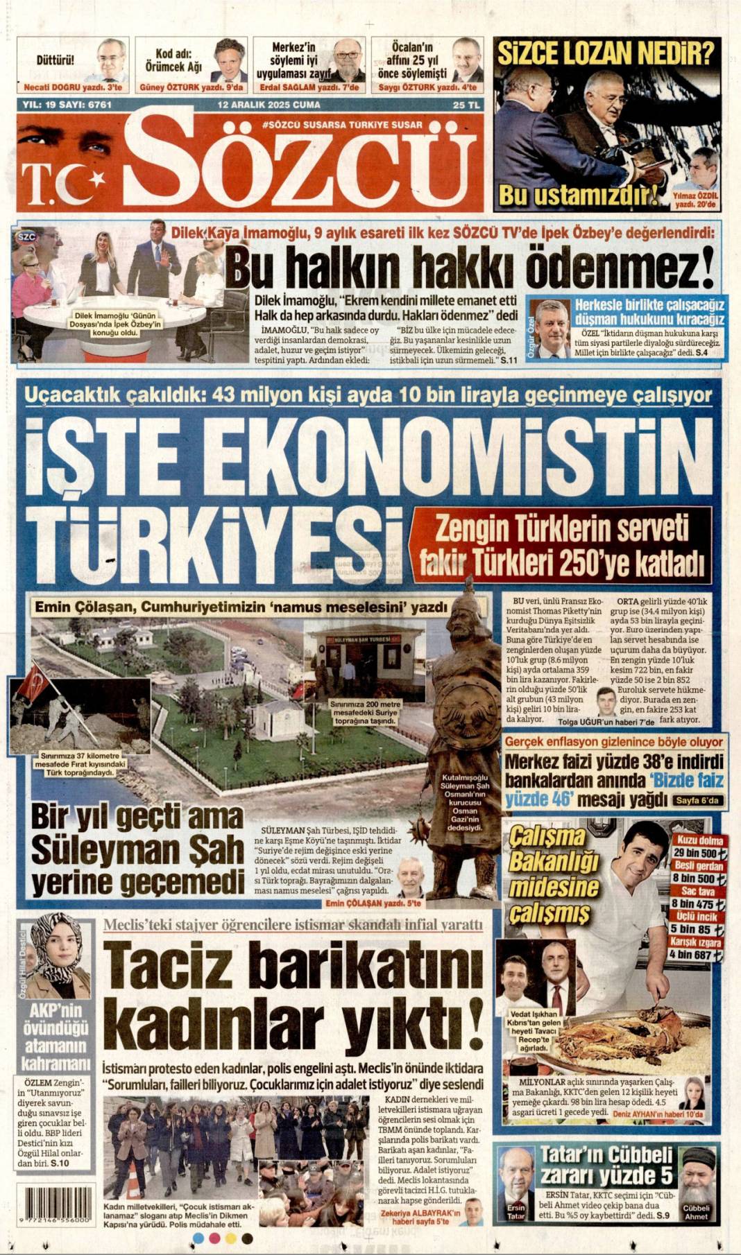 Süreçte üç kritik eşik: 12 Kasım 2025 Cuma güncel gazete manşetleri... 20