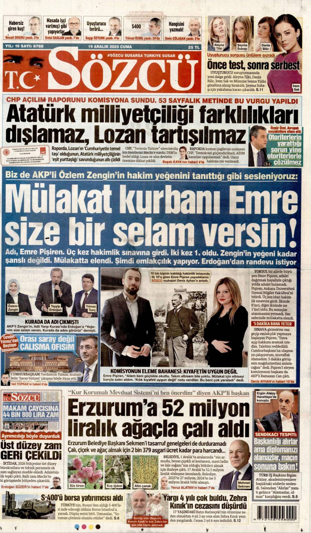 Yıkım kafası emek'i görsün: 19 Aralık 2025 Cuma güncel gazete manşetleri... 10