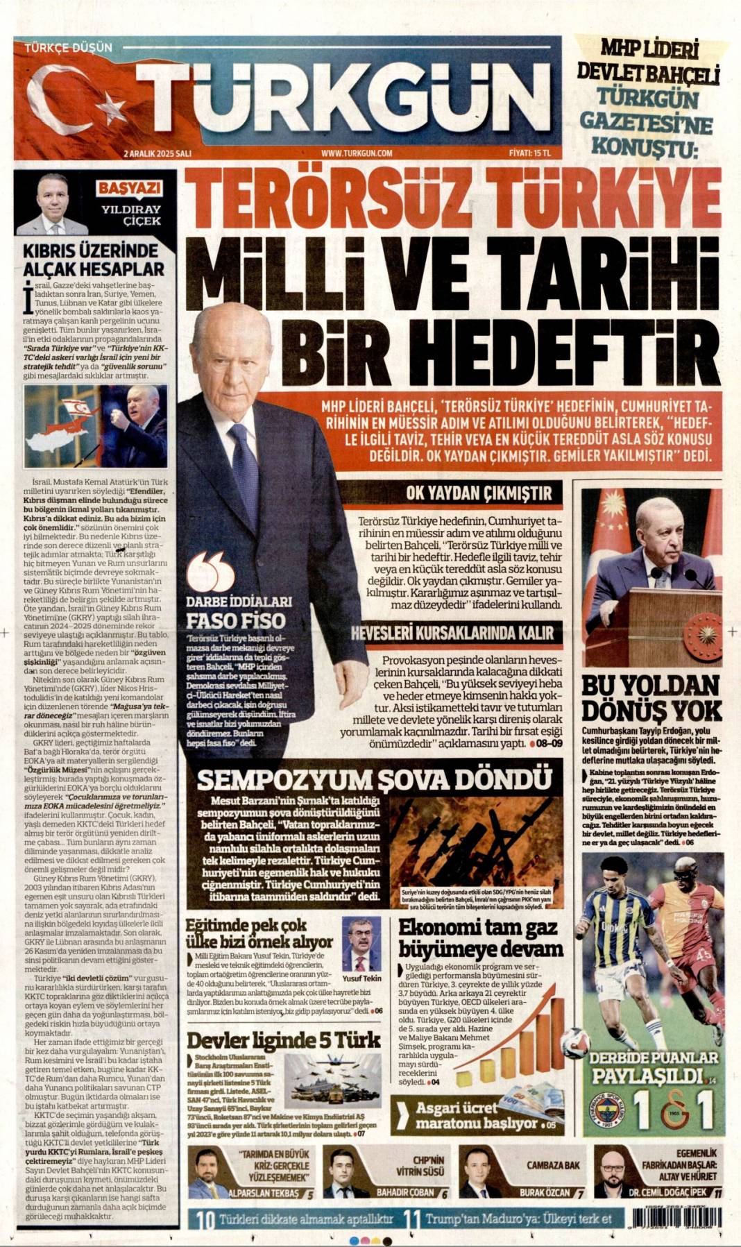 Topyekün kalkınma seferberliği: 2 Kasım 2025 Salı güncel gazete manşetleri... 13