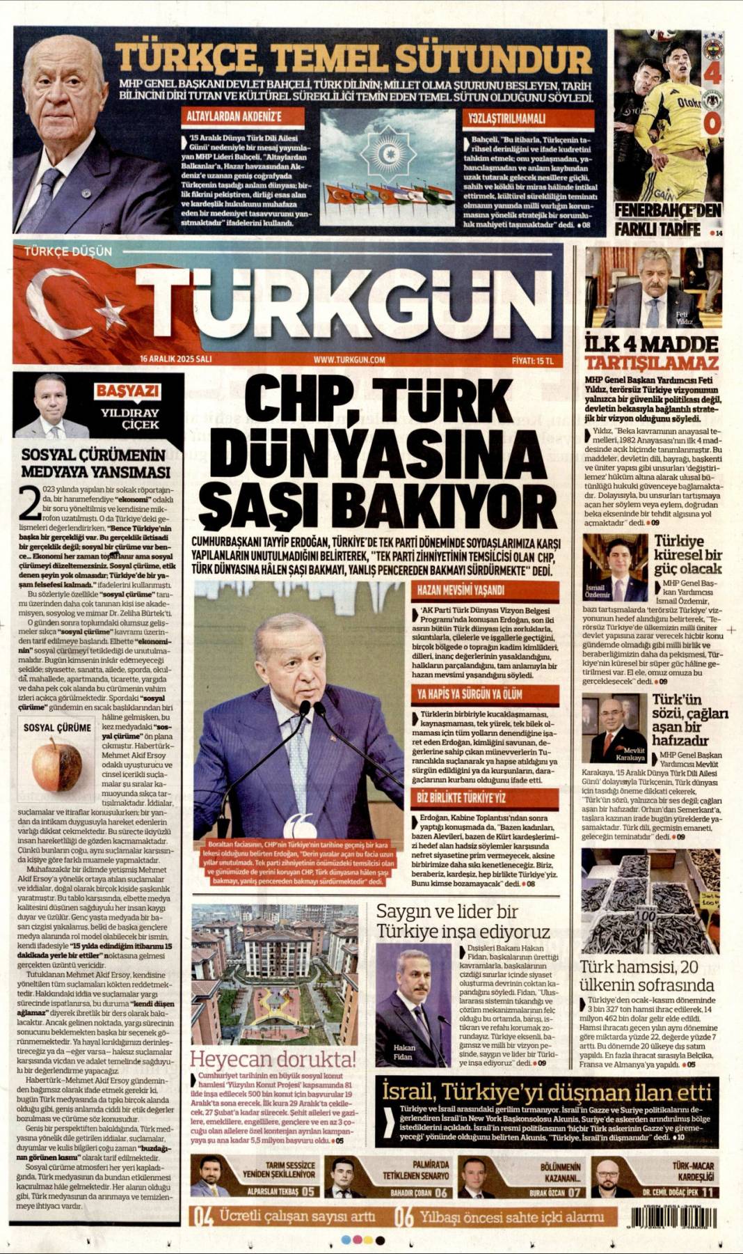 Kalpten bir veda: 16 Aralık 2025 Salı, gündeme dair konularla gazete manşetleri... 22