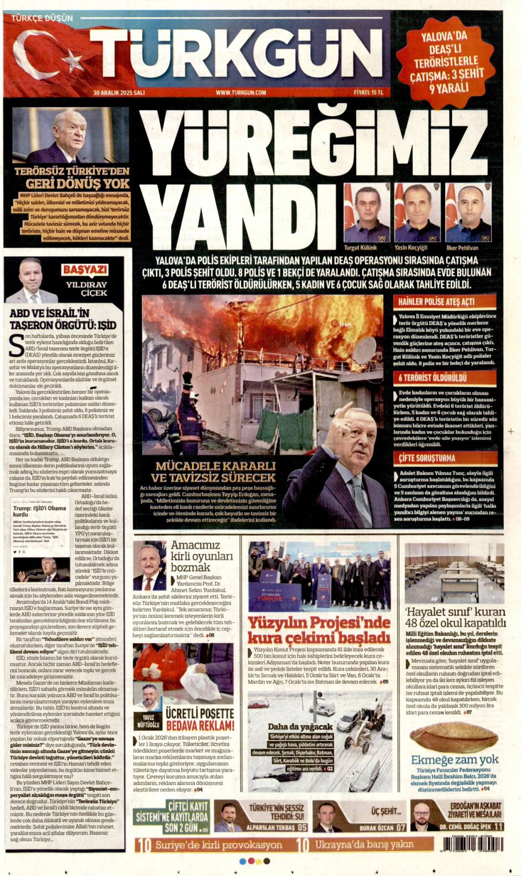 Çocukları canlı kalkan yaptılar: 30 Aralık 2025 Salı güncel gazete manşetleri 8