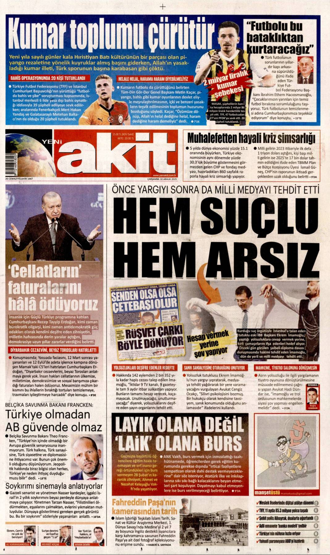 Suriye'den sonra Filistin'e de özgürlük: 10 Aralık 2025 Çarşamba, güncel gazete manşetleri... 7