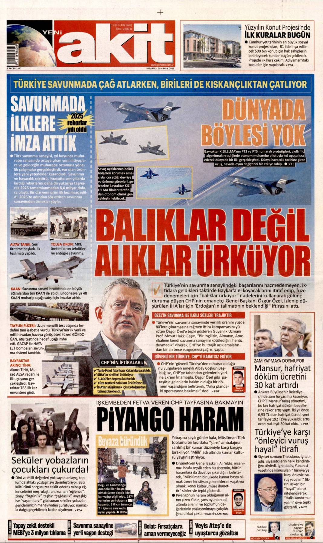 Her an savaşa hazır: 29 Aralık 2025 Pazartesi güncel gazete manşetleri 21