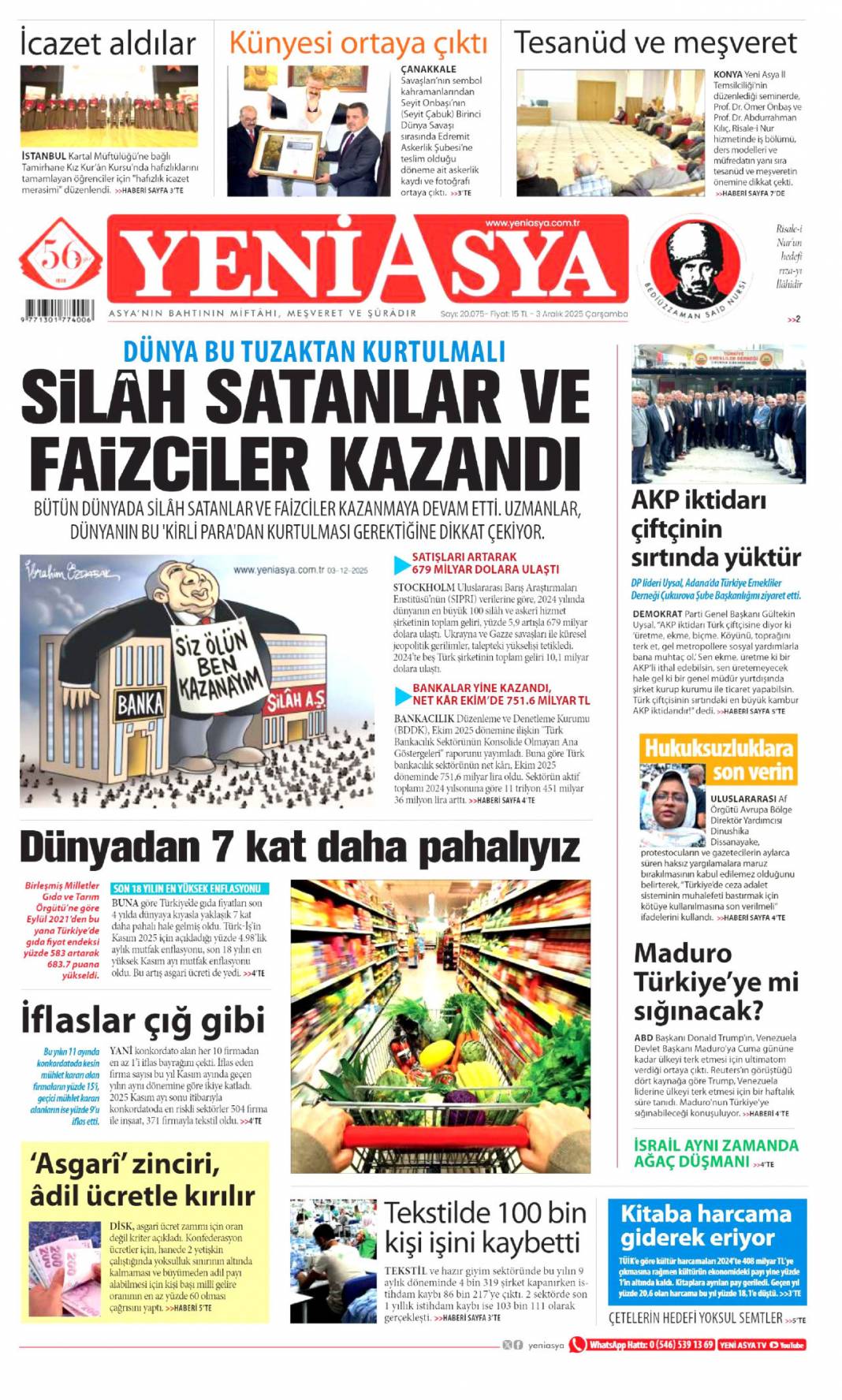 Yeni Türkiye'de herkese eşit özgürlük: 3 Kasım 2025 Çarşamba güncel gazete manşetleri... 8