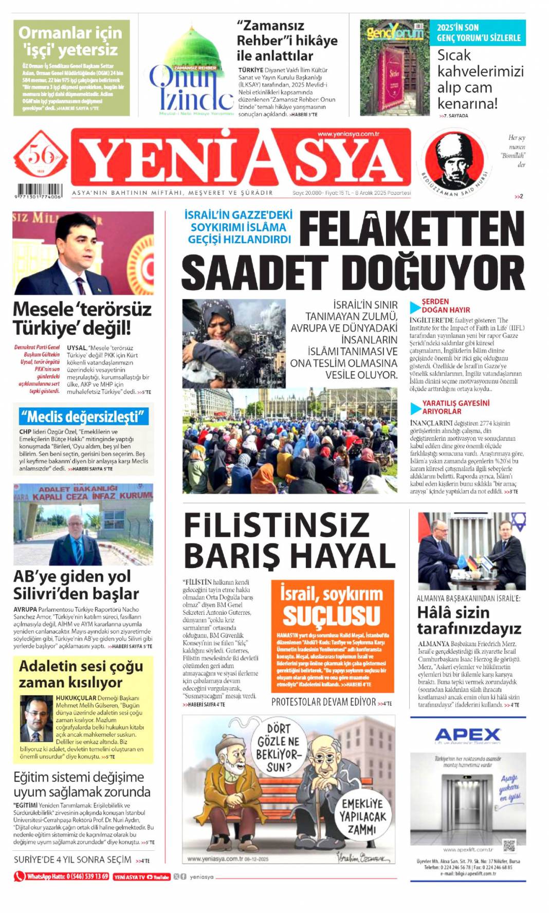 Klasik CHP zihniyeti: 8 Aralık 2025 Pazartesi güncel gazete manşetleri... 24